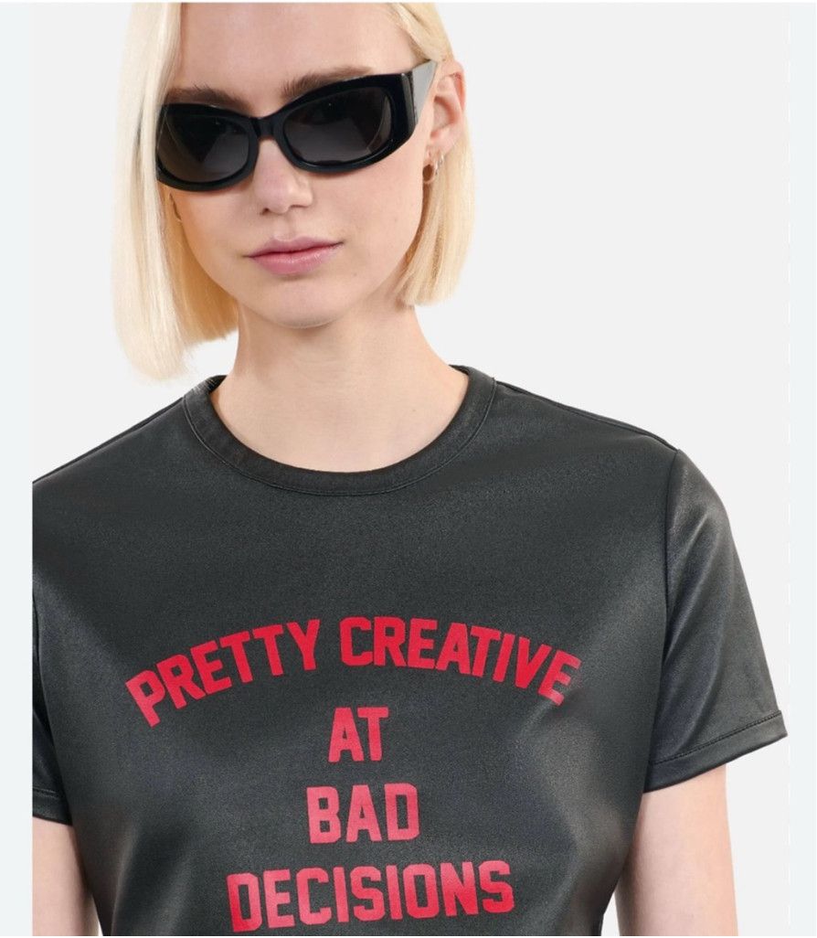 The Kooples NWT The Kooples Lambskin Leather T-Shirt – Size S Size S / US 4 / IT 40 - 4 Thumbnail