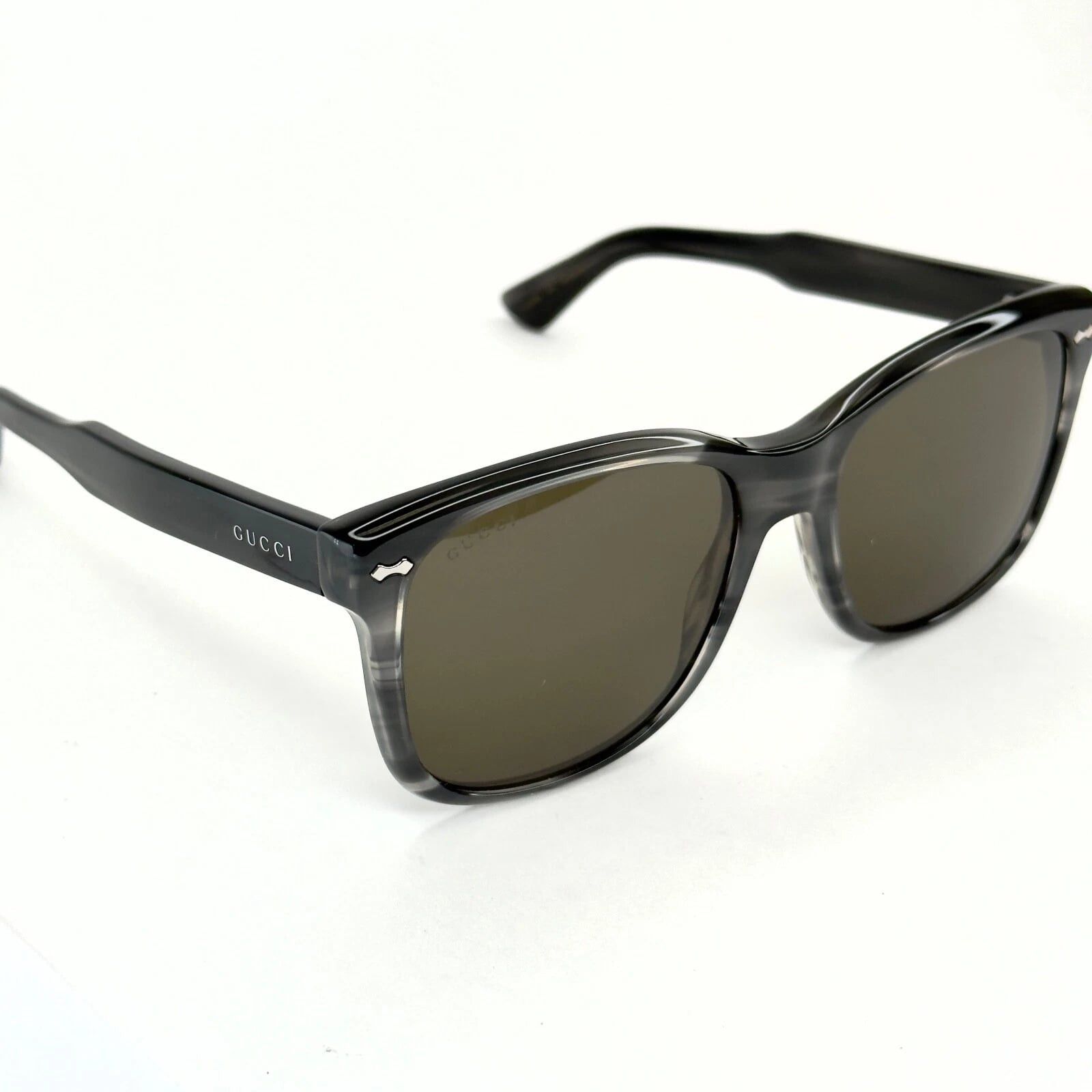 Gucci GUCCI GG0050S 0050 Classic Square Grey Horn Sunglasses 004 Size ONE SIZE - 5 Thumbnail