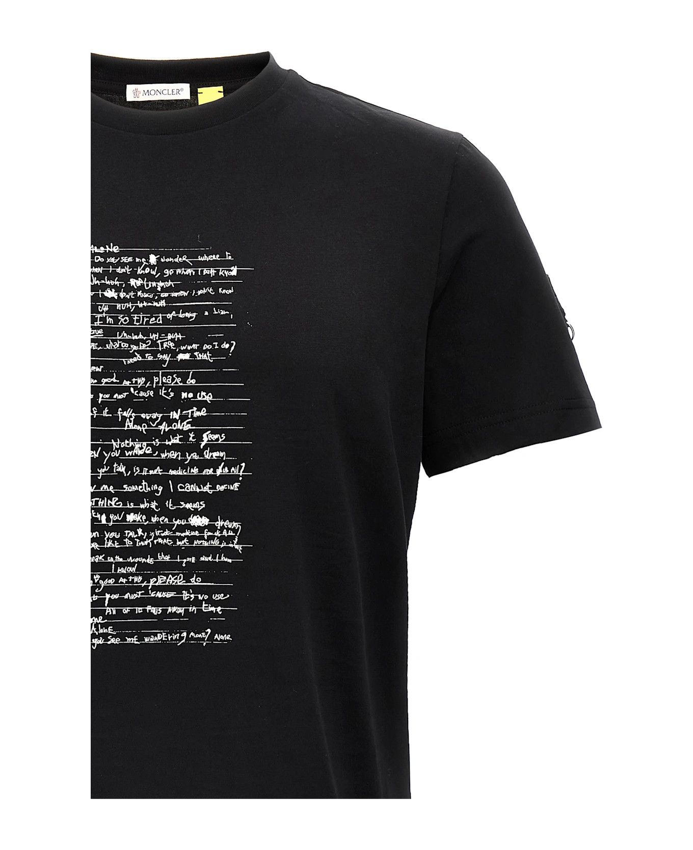 Moncler o1y1125 Crewneck T-Shirt in Black/White Size S / US 4 / IT 40 - 3 Thumbnail