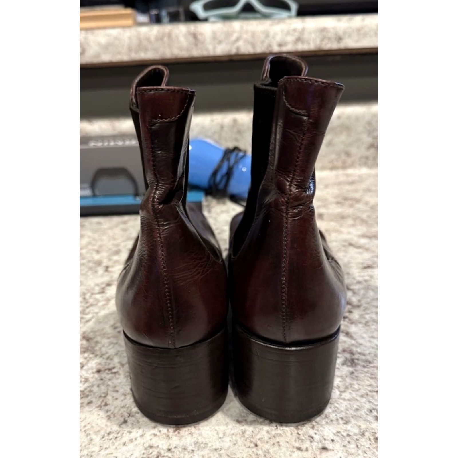 Vintage VINTAGE 50s Chelsea Boots Sz 40 Burgundy Oxblood Leather Made in Italy Men Boot Chelsea 50s Leather Handmade Shoes Size 7 US 40 EU OxBlood Mens Size US 7 / EU 40 - 4 Thumbnail