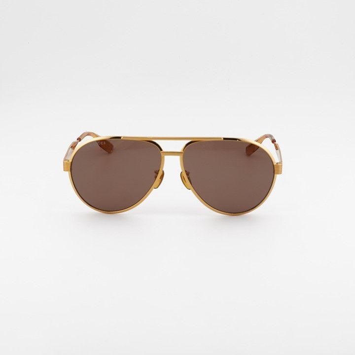 Gucci Gucci GG1513S 002 Sunglasses Yellow Gold Aviator Frame Size ONE SIZE - 2 Thumbnail