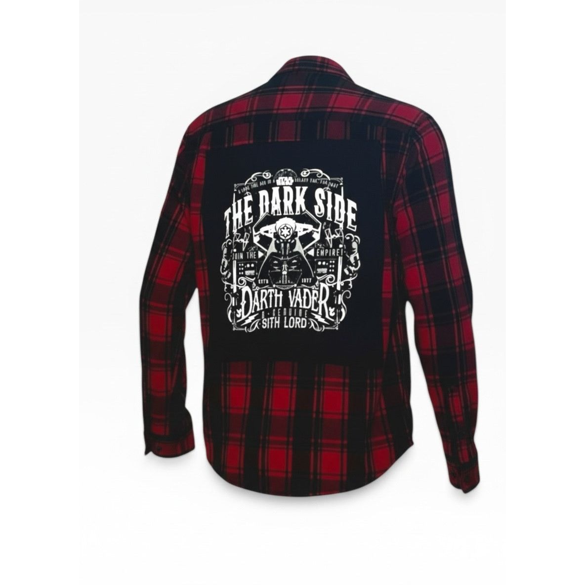 Other Upcycled Darth Vader Dark Side Red Plaid Flannel Shirt Small Size US L / EU 52-54 / 3 - 1 Thumbnail