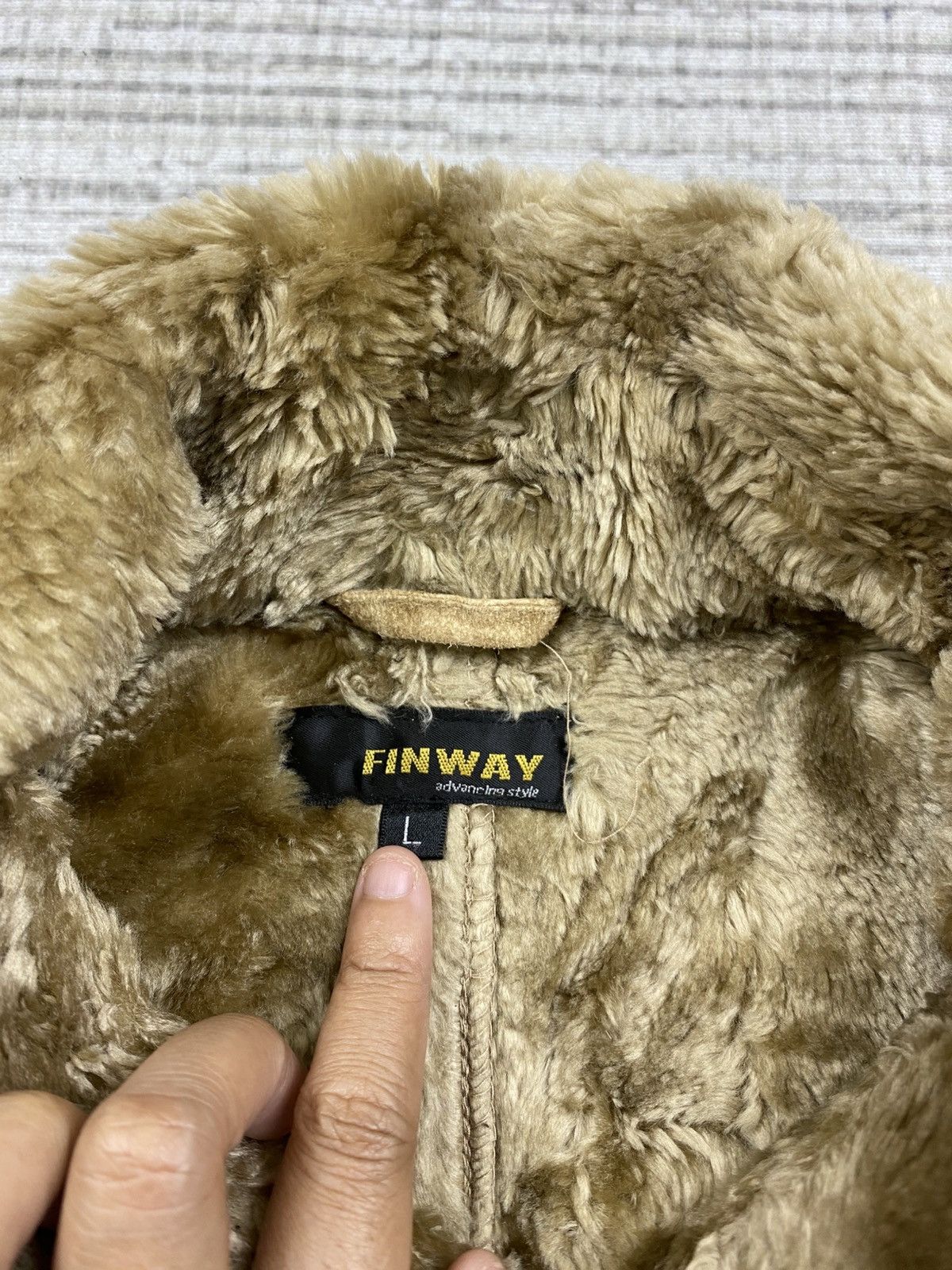 Leather Vintage FINWAY Suede Leather Faux Fur Lined Jacket Size US M / EU 48-50 / 2 - 9 Thumbnail