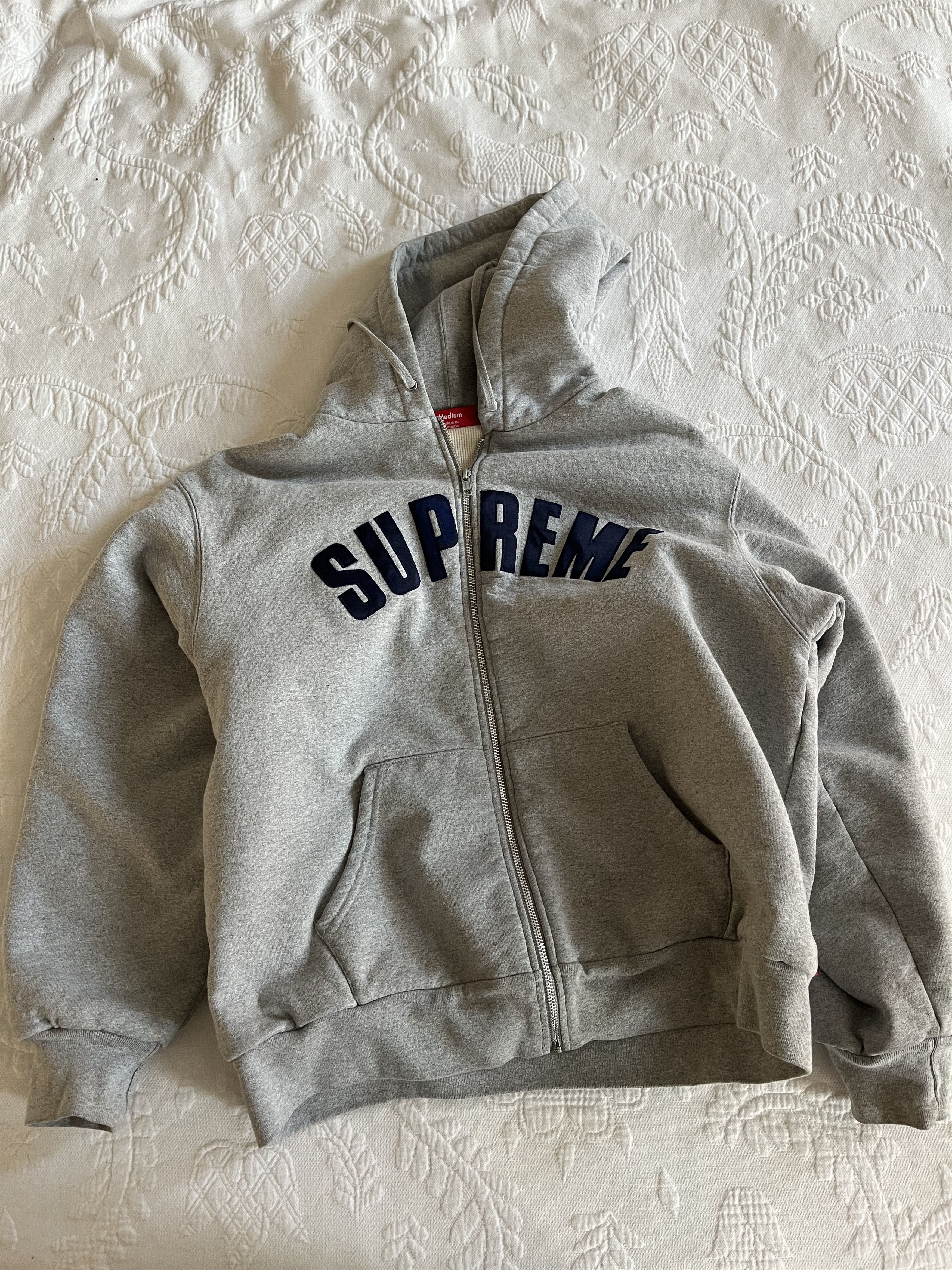 Supreme Arc Spellout Logo Thermal Lined Zip Up Sweatshirt FW24 Size US M / EU 48-50 / 2 - 3 Thumbnail