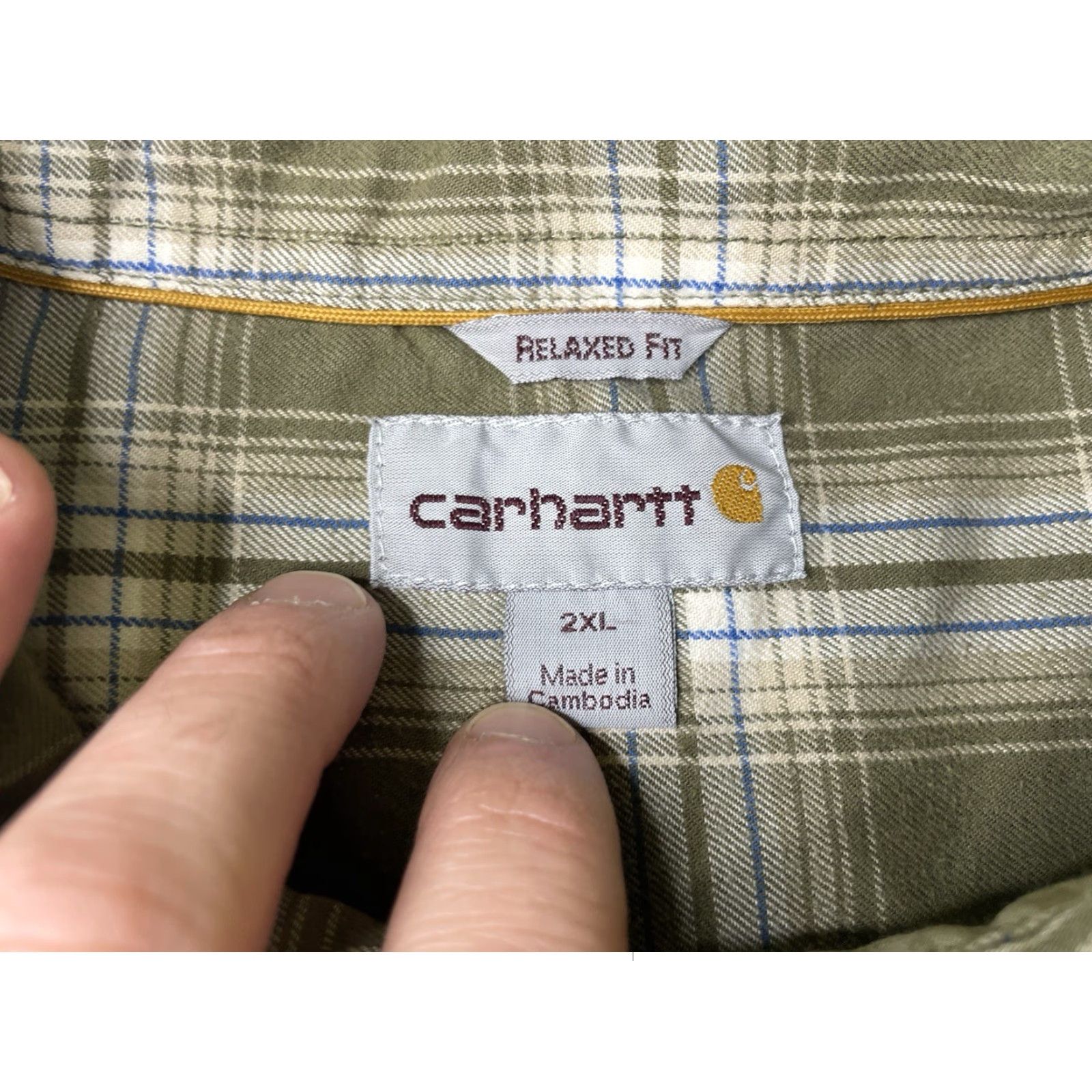 Carhartt Carhartt Force Plaid Shirt Mens 2XL Long Sleeve Button-Up Relaxed Fit Green Size US XXL / EU 58 / 5 - 3 Thumbnail