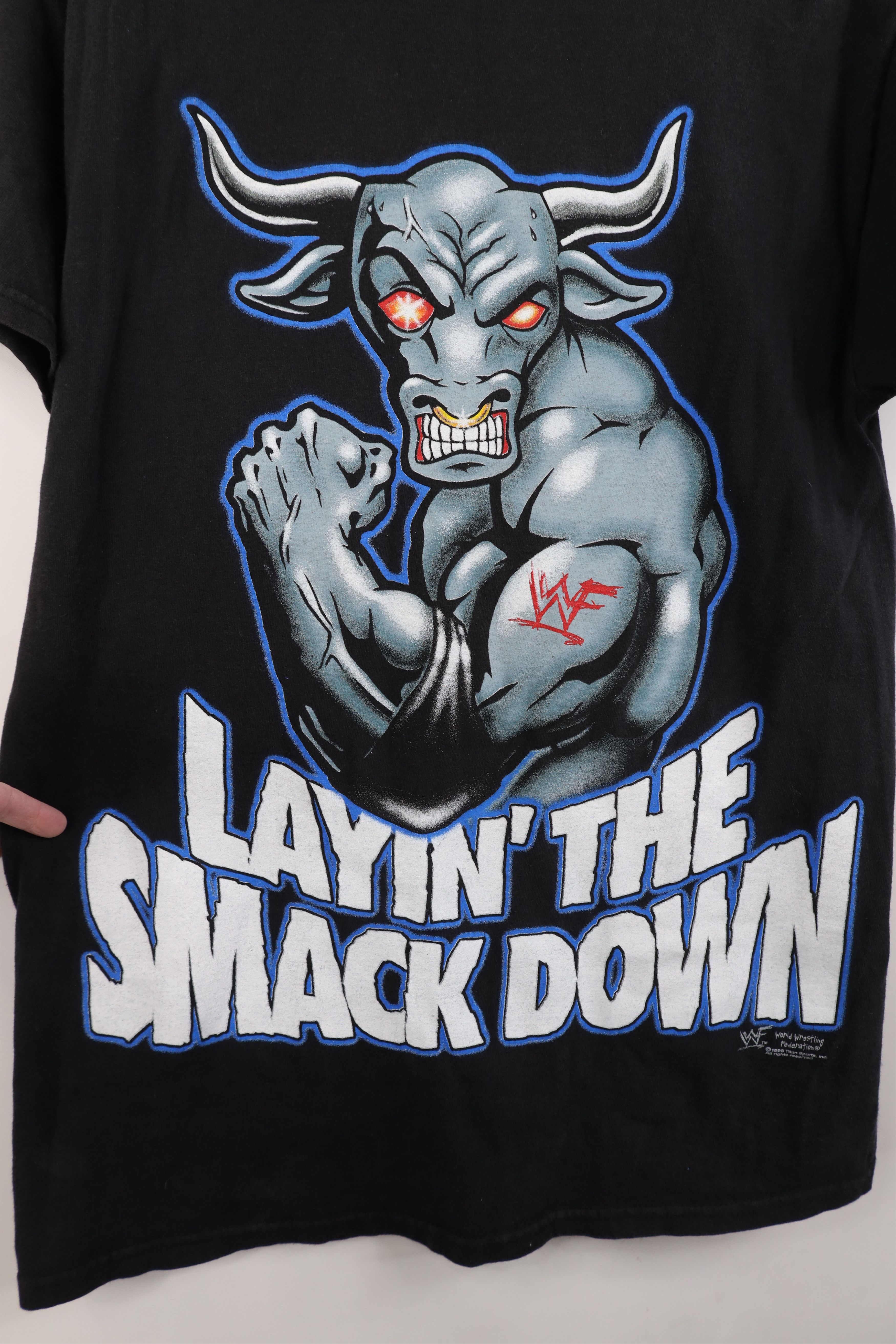 Vintage Vintage 90s WWF Wrestling The Rock Laying the Smack T-Shirt Size US M / EU 48-50 / 2 - 4 Thumbnail