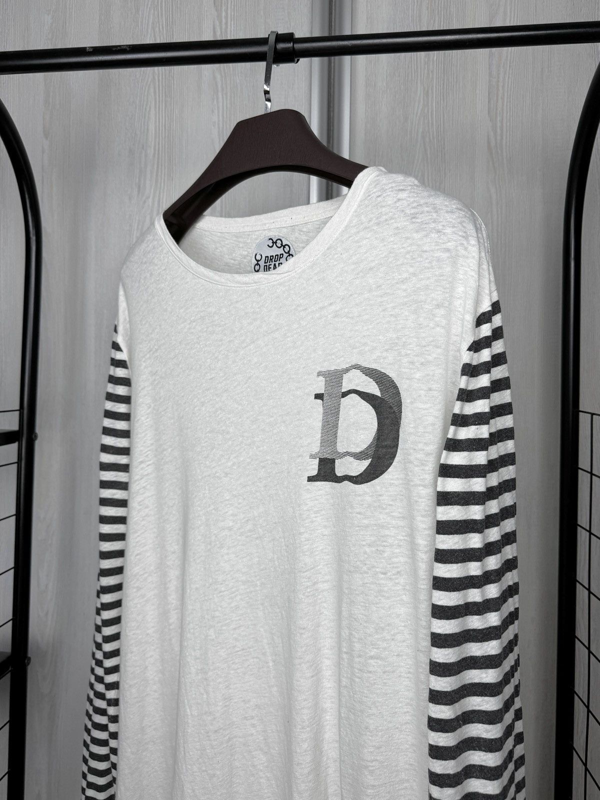 Drop Dead Drop Dead Guys White/Grey Linen Cotton long sleeve tee sz L Size US L / EU 52-54 / 3 - 5 Thumbnail