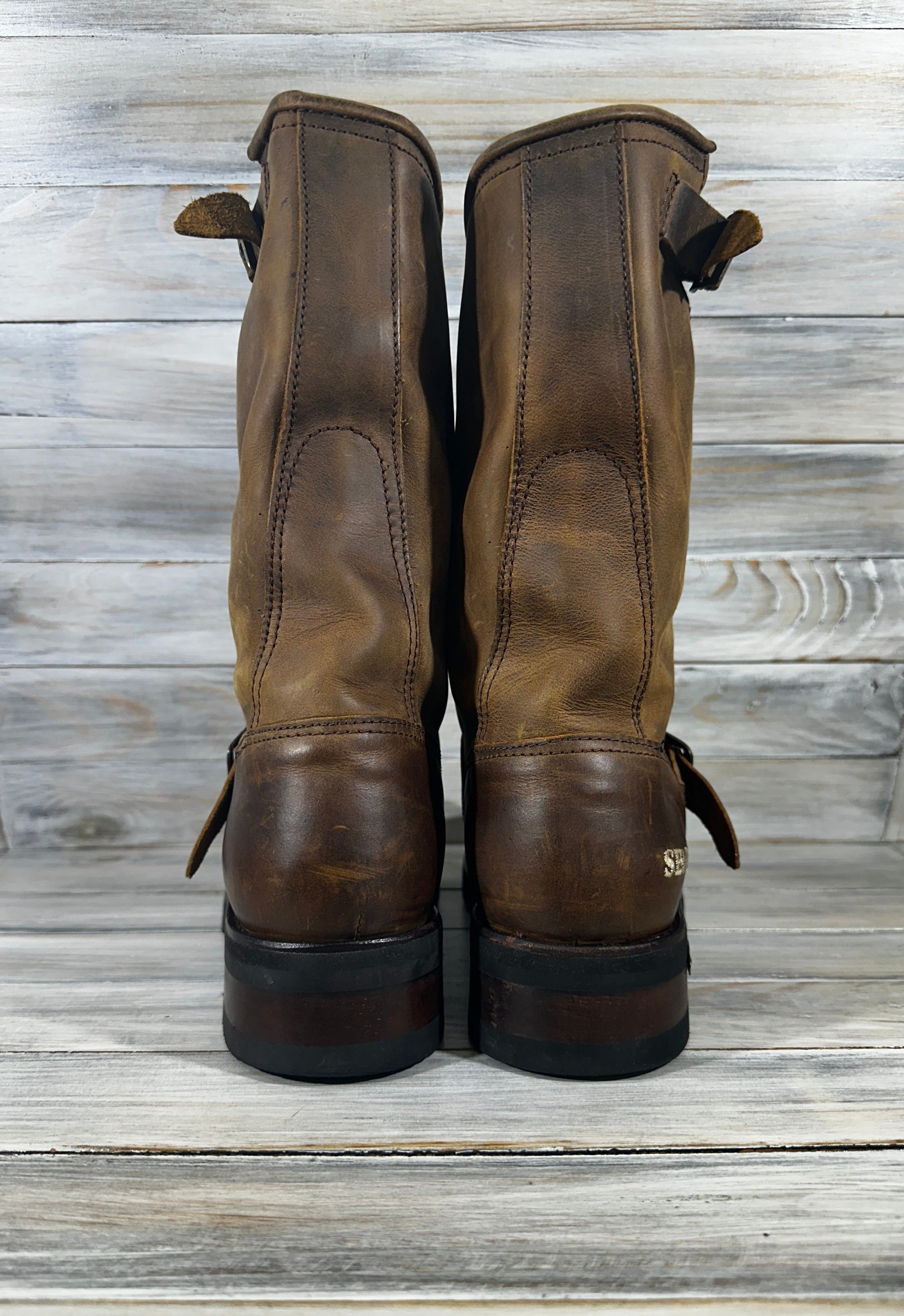 Leather × Sendra Sendra Boat Cowboy Leather Boots Western Biker Motorcycle Size US 8.5 / IT 38.5 - 8 Thumbnail