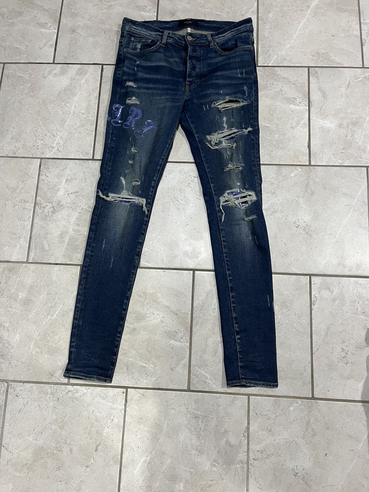 Amiri old English jeans