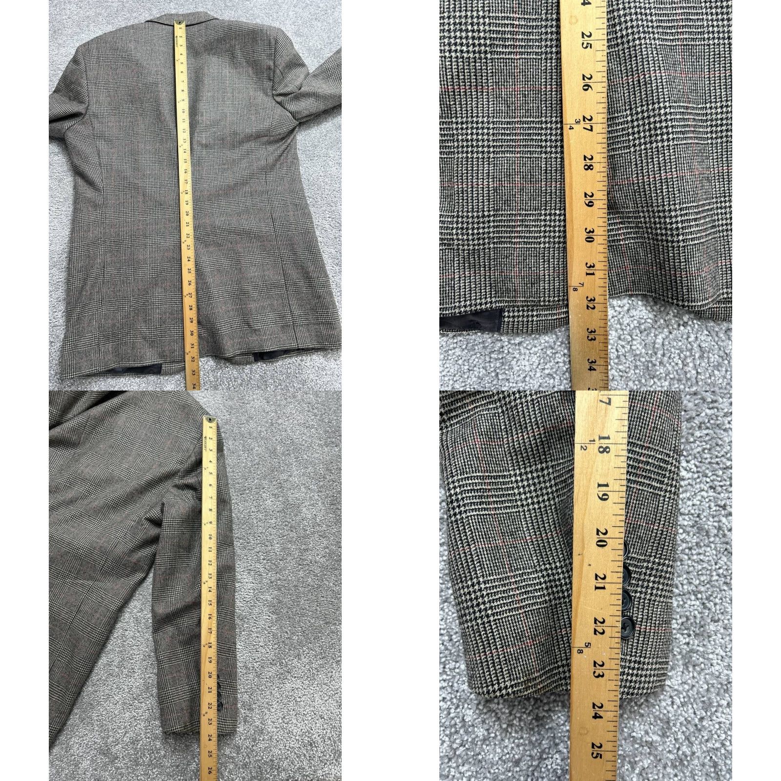 Brooks Brothers VINTAGE Brooks Brothers 1818 Madison Blazer Jacket Mens 44 Long Gray Glen Plaid Size 44R - 9 Thumbnail