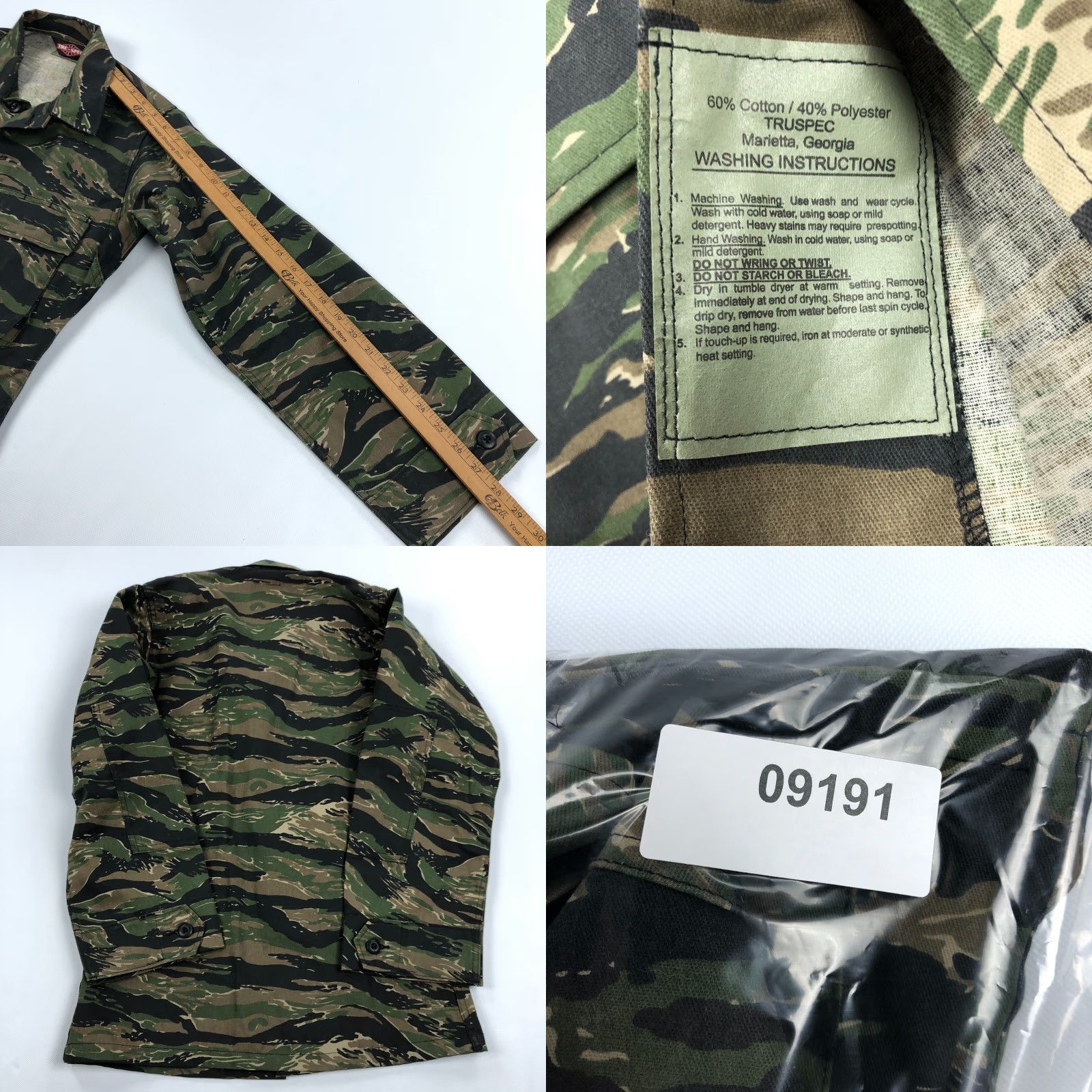 Vintage TRU-SPEC Coat Shirt Mens XS Tiger Stripe Camo Canvas Military Jacket Size US XS / EU 42 / 0 - 8 Thumbnail