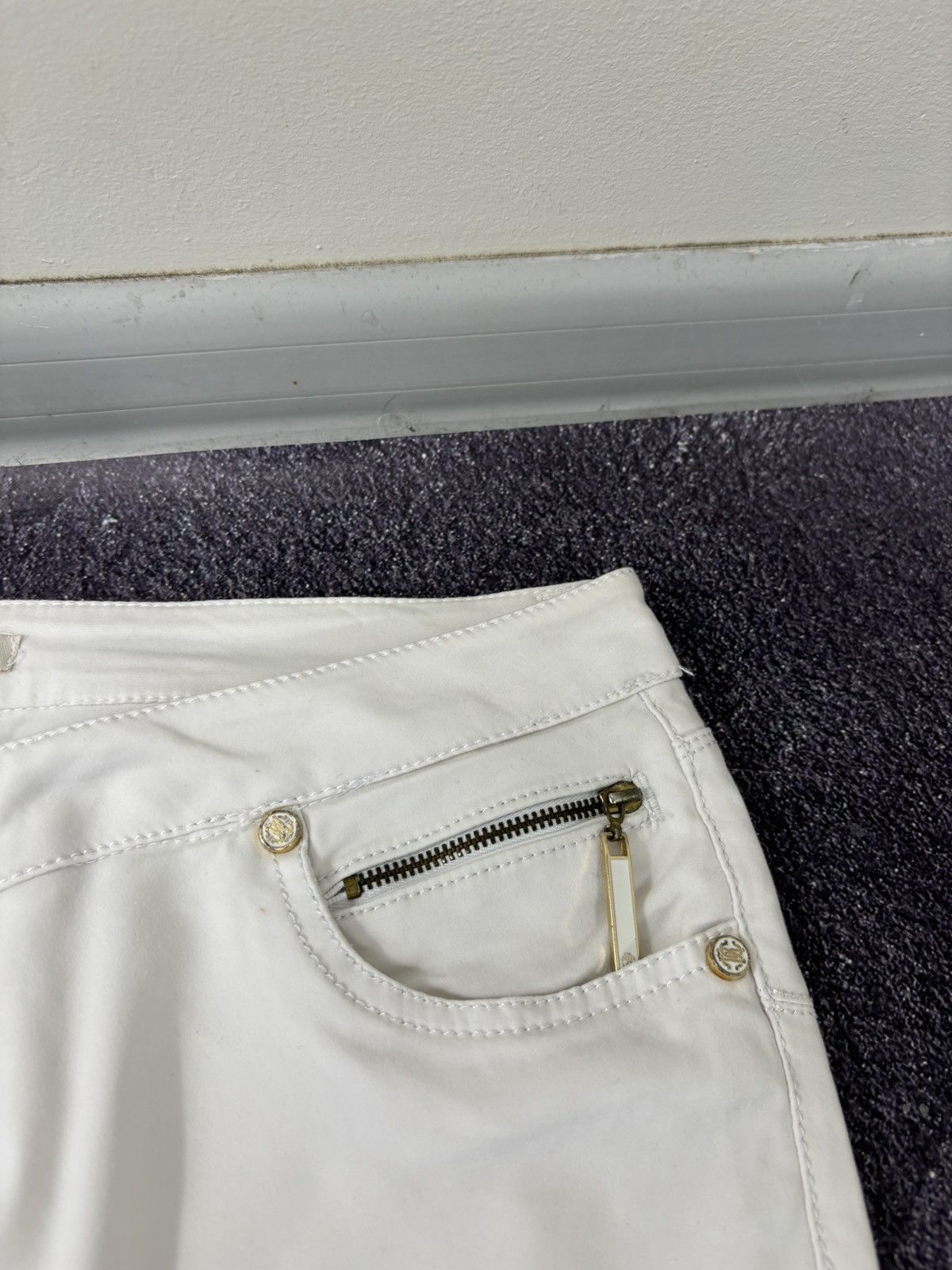 Roberto Cavalli Roberto Cavalli Women’s Bottoms Zip White Luxury Pants Size 32" / US 10 / IT 46 - 7 Thumbnail