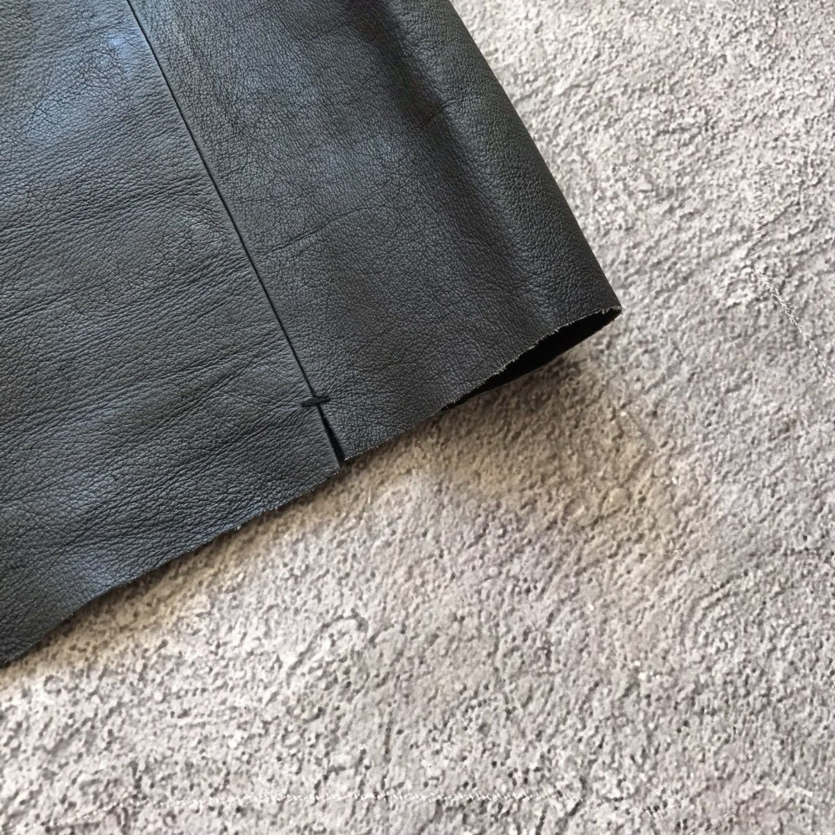 Vintage Vintage Y2K Black Leather Midi Skirt Avant Garde Punk 29 Size 29" - 4 Thumbnail