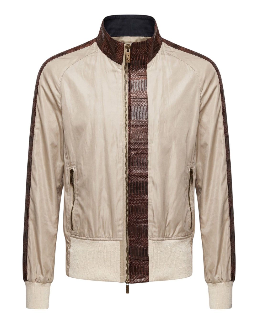 Roberto Cavalli 1ST LINE PYTHON SKIN LEATHER BOMBER JACKET Size US M / EU 48-50 / 2 - 1 Thumbnail