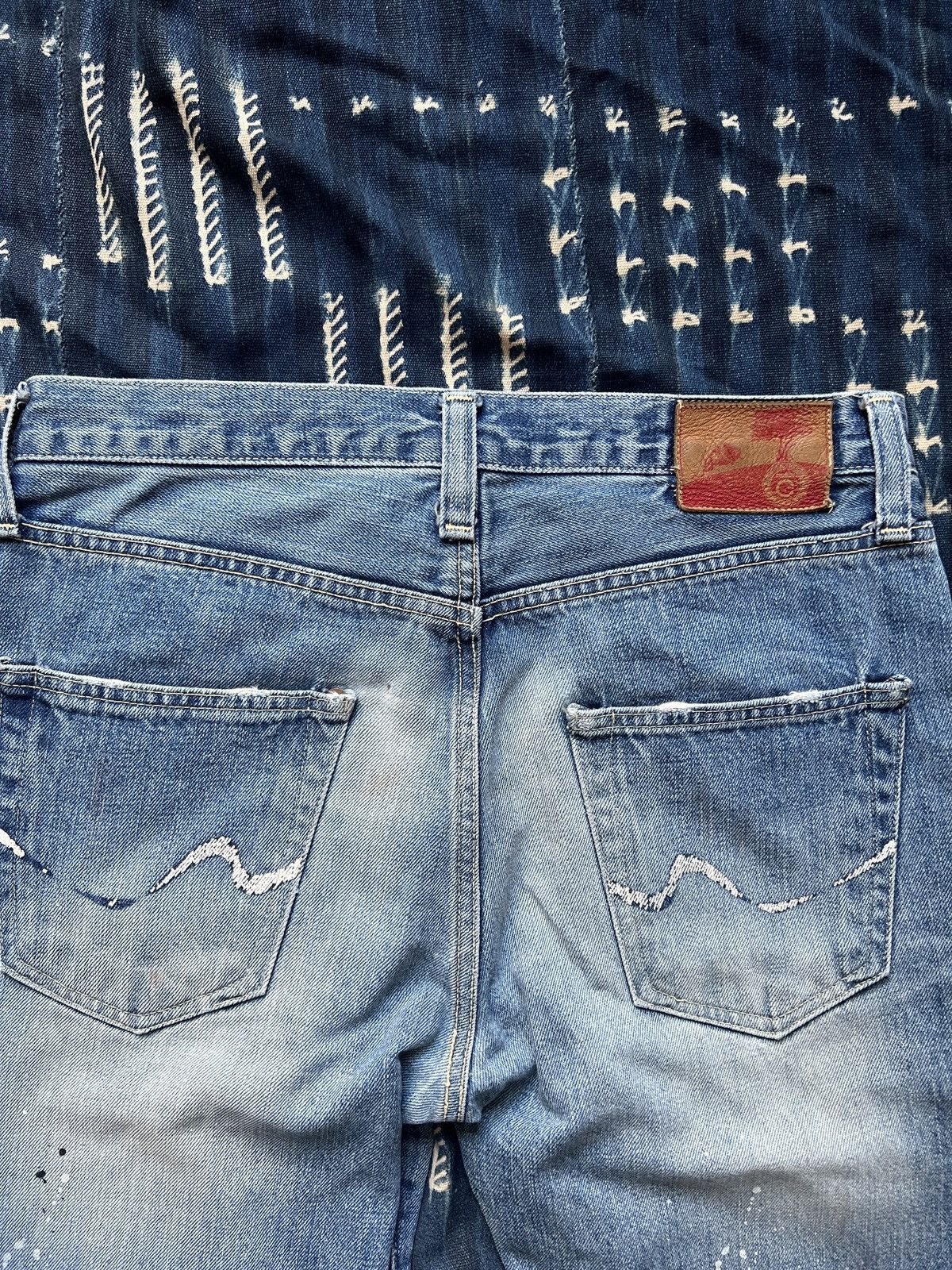 Japanese Brand Selvedge Denim Dirty Painting Jeans Celine RRL Visvim Size US 30 / EU 46 - 7 Thumbnail