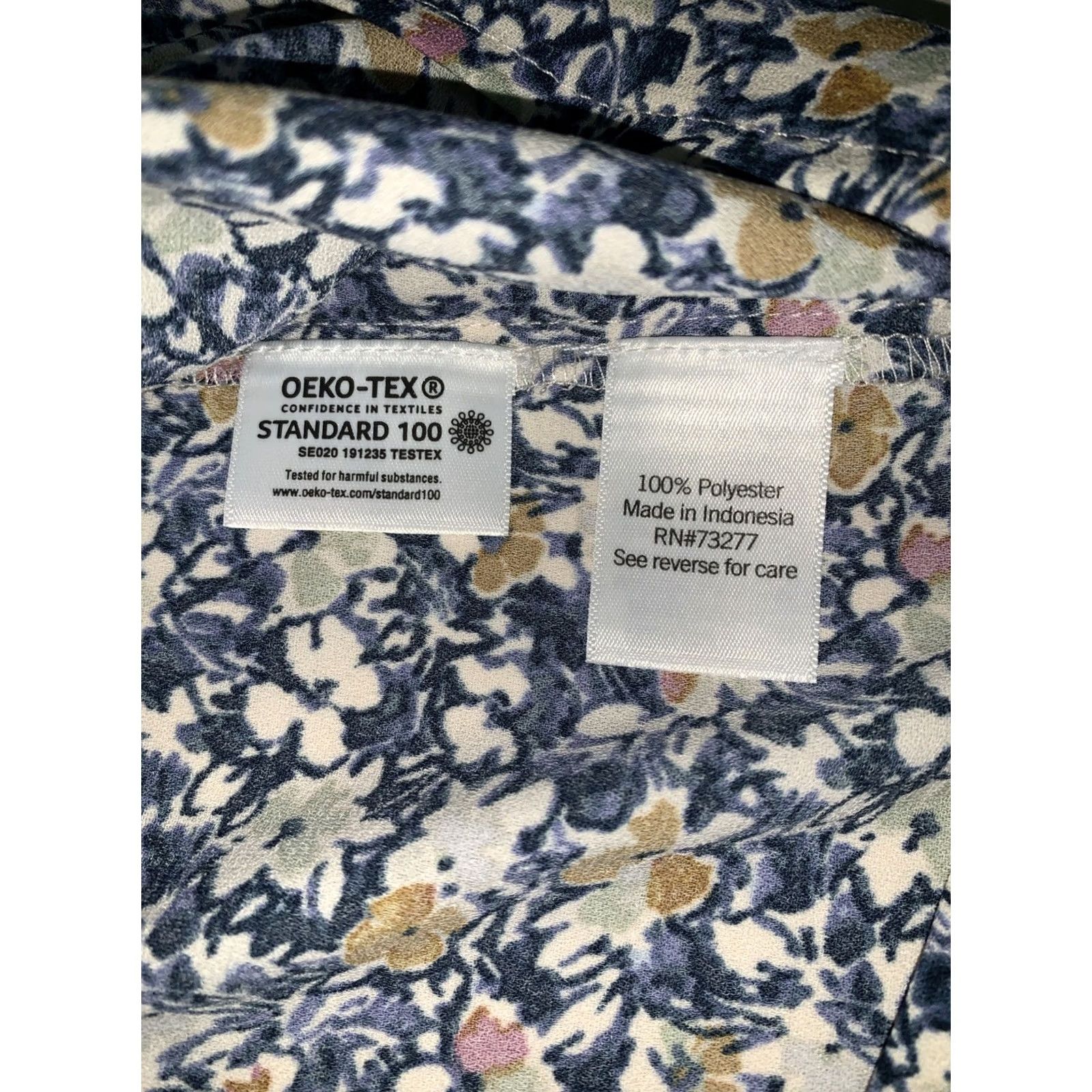 Vintage Lauren Conrad Blue Floral Elastic Short Sleeve Blouse Womens XXL NWT-13000 Size XXL / US 16-18 / IT 52-54 - 6 Thumbnail