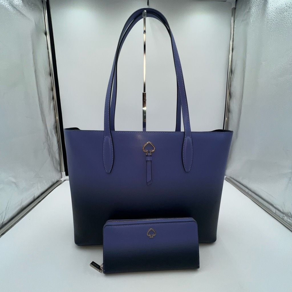 Kate Spade Kate Spade Large Adel Tote Bag and Long Wallet Set in Nightcap Purple Ombré Size ONE SIZE - 1 Thumbnail