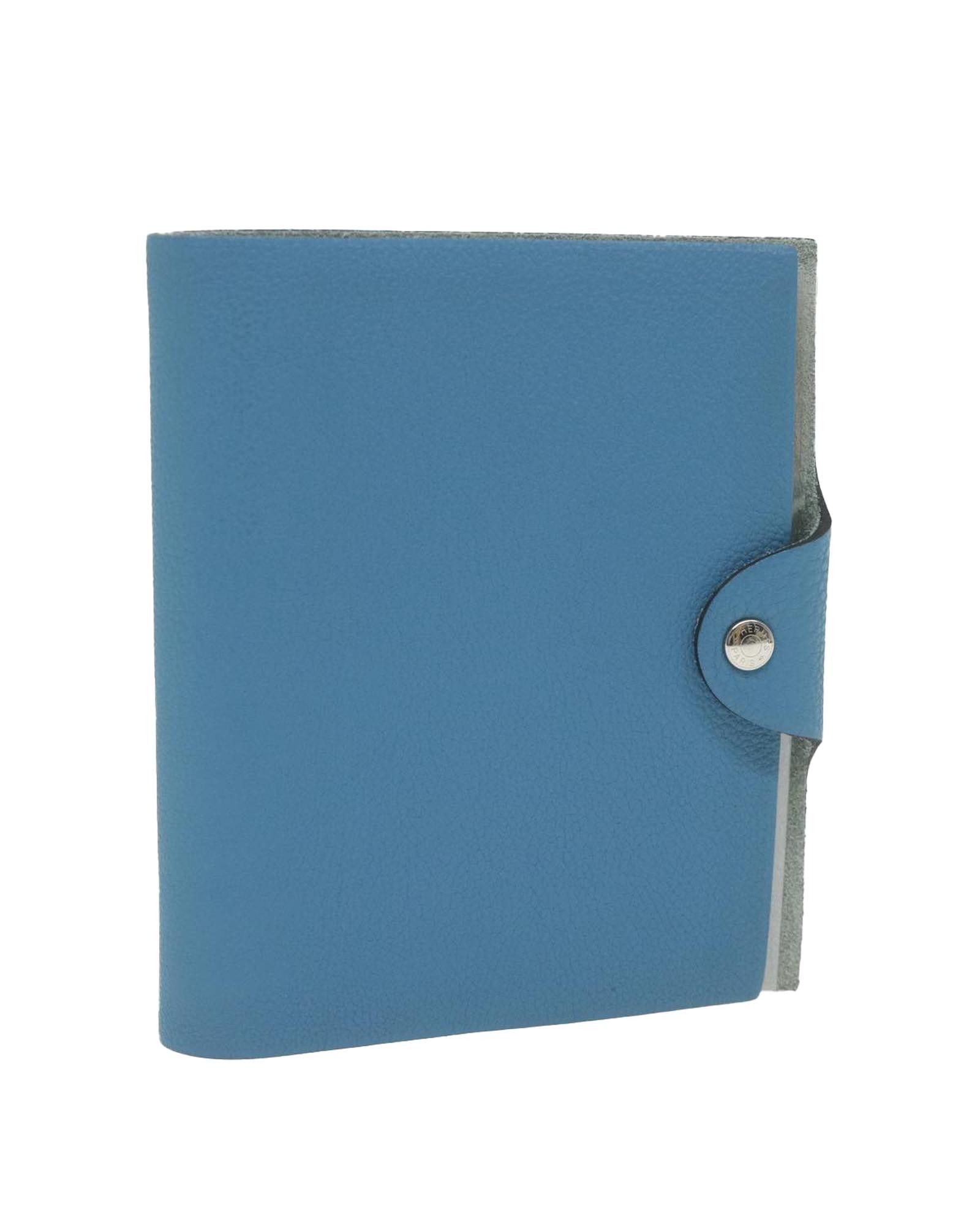 image of Blue Leather Day Planner Cover - Authentic Hermes, Women's