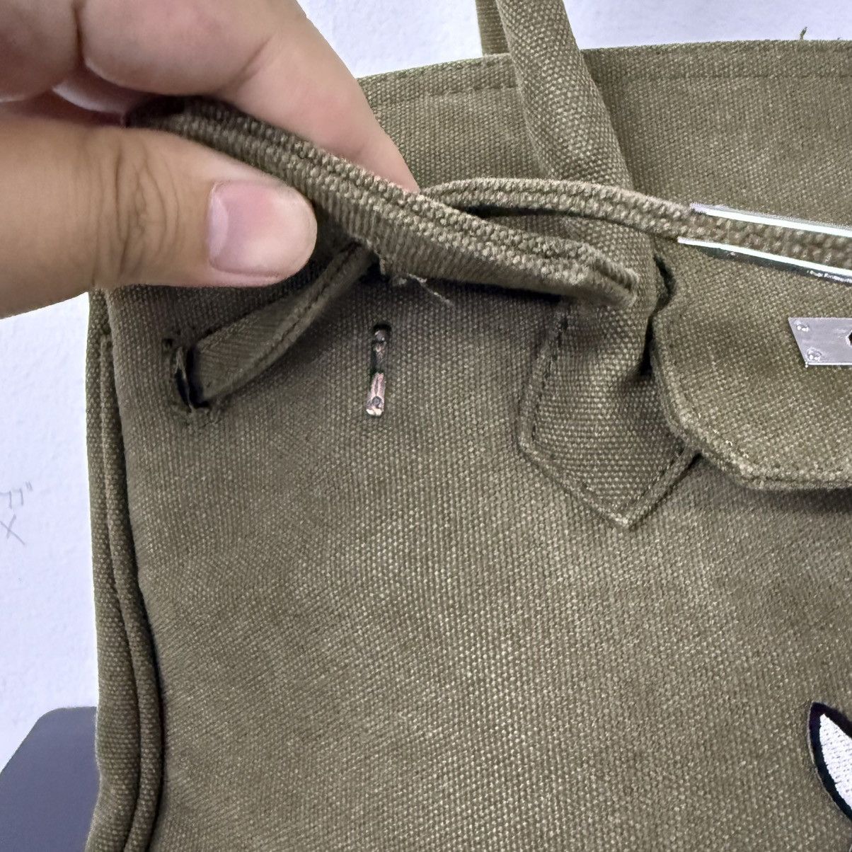 Handmade Limited Crafted Birkin Bag Canvas Custom Hermes Readymade Size ONE SIZE - 4 Thumbnail