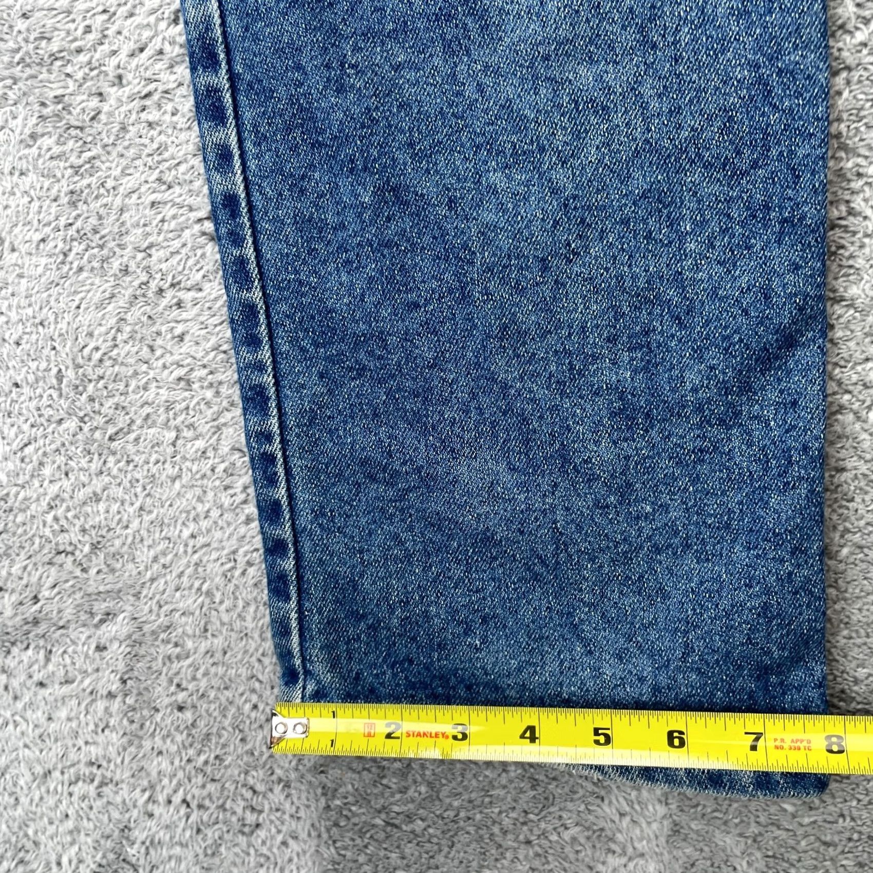 Wrangler VINTAGE Wrangler Jeans Mens 36x30 Blue Logo Denim Straight Leg Cotton 5-Pocket Zipper Button City Preppy Winter Fall Spring Size US 36 / EU 52 - 7 Thumbnail