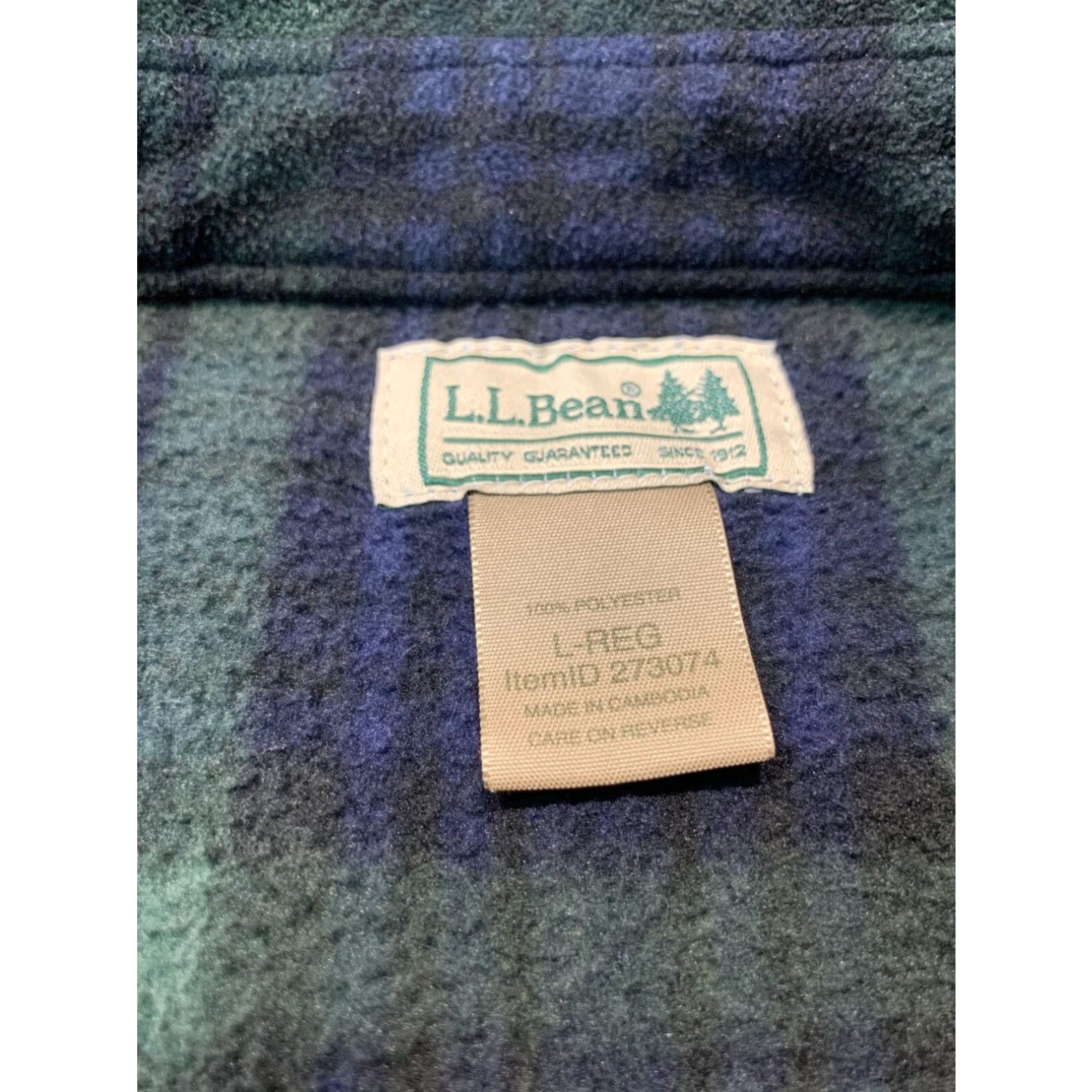 Vintage L.L. Bean Mens Long Sleeve Flannel Shirt Plaid Blue Green Button Up Adult Large Size US L / EU 52-54 / 3 - 6 Thumbnail