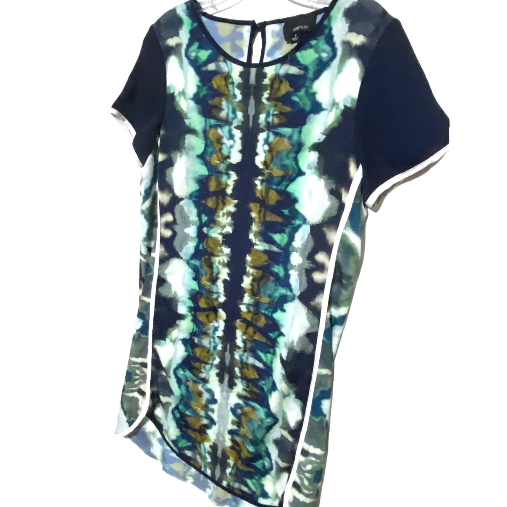 Vintage Greylin Dress S Forest Fairy Grunge Boho Art To Wear Tie Dye Whimsy Dress Short Sleeves Pullover A-Line Pattern Tie Dye Womens S Blue Size S / US 4 / IT 40 - 2 Thumbnail
