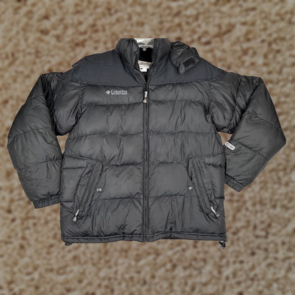 Vintage Columbia Jacket Mens Large Black Hooded Puffer Full Zip Down Hiking Warm Size US L / EU 52-54 / 3 - 1 Thumbnail