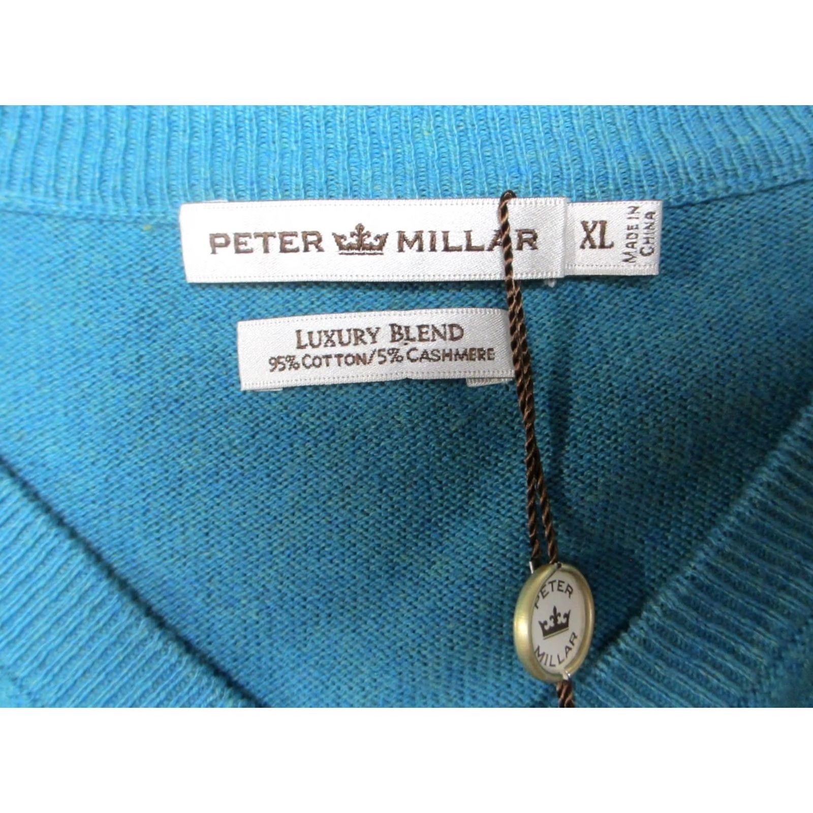 Peter Millar Peter Millar Sweater Mens XL Blue Green Argyle Luxury Cashmere Blend Long Sleeve V-Neck Knit Pullover Regular Fit Mens Olny? Size US XL / EU 56 / 4 - 3 Thumbnail