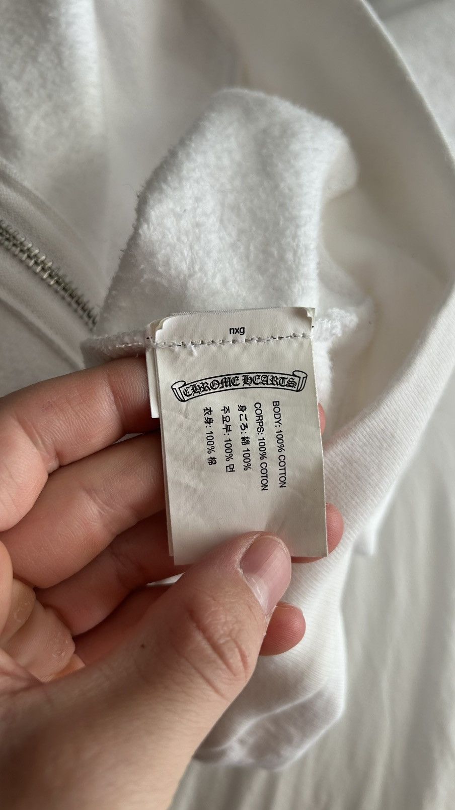 Chrome Hearts Chrome Hearts White Vertical Logo Zip Up Hoodie Size US XXL / EU 58 / 5 - 11 Thumbnail