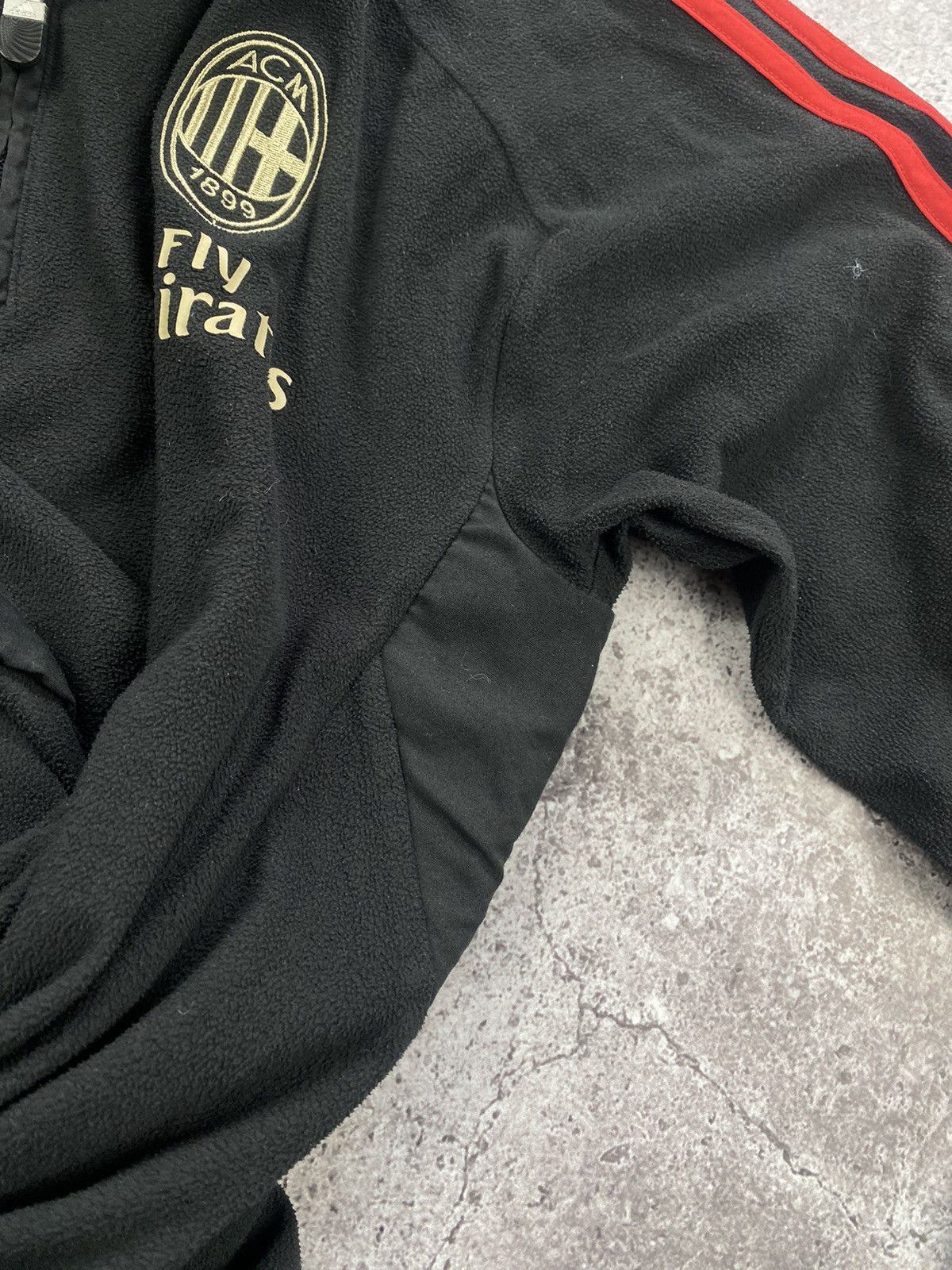 Adidas 💥 Vintage Adidas Ac Milan Halfzip Fleece Jacket Size US M / EU 48-50 / 2 - 10 Thumbnail