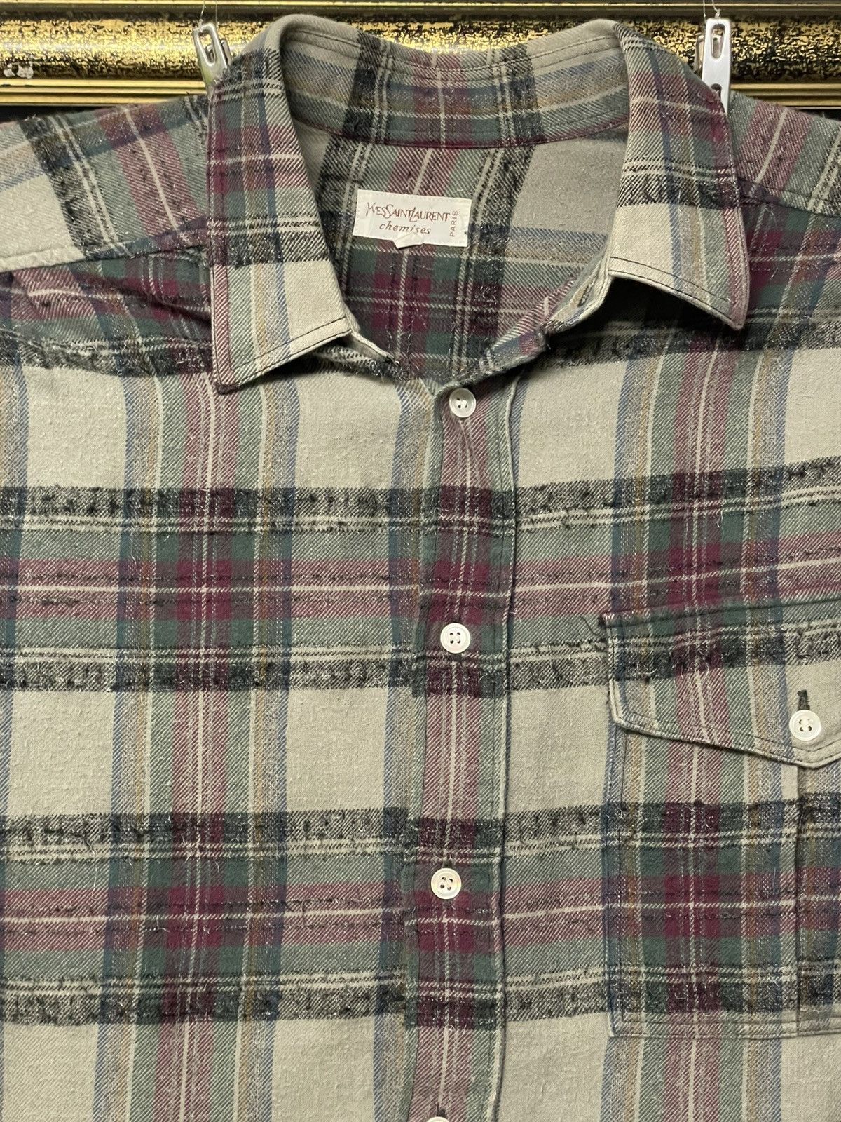 Yves Saint Laurent Vintage Yvessaintlaurent Chemises Vertical Stripe Flannel Size US M / EU 48-50 / 2 - 3 Thumbnail