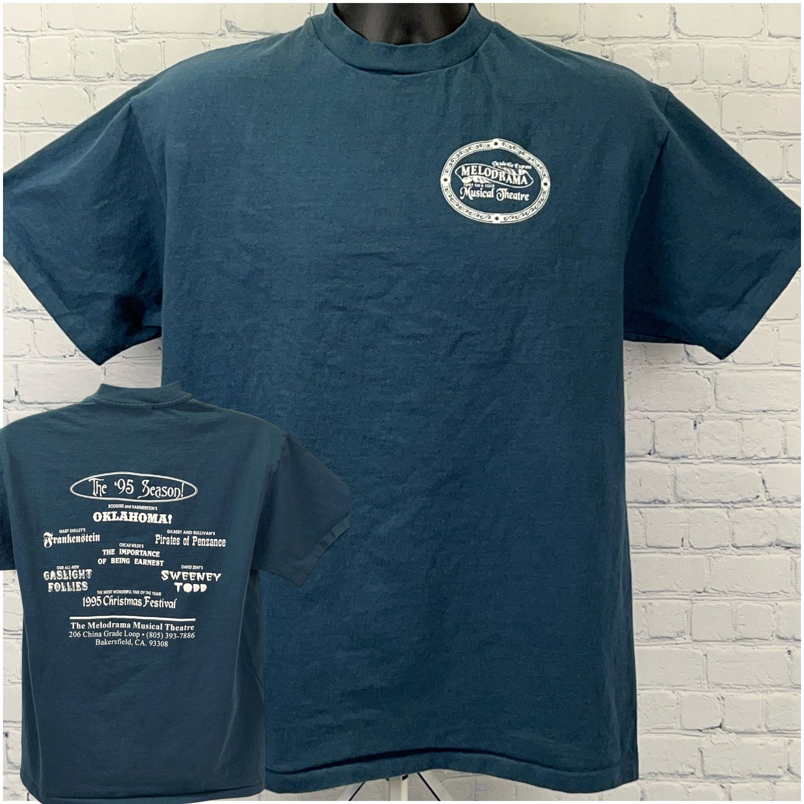 Hanes Vaudeville Express Melodrama Musical Theatre T Shirt Blue L Size US L / EU 52-54 / 3 - 1 Thumbnail