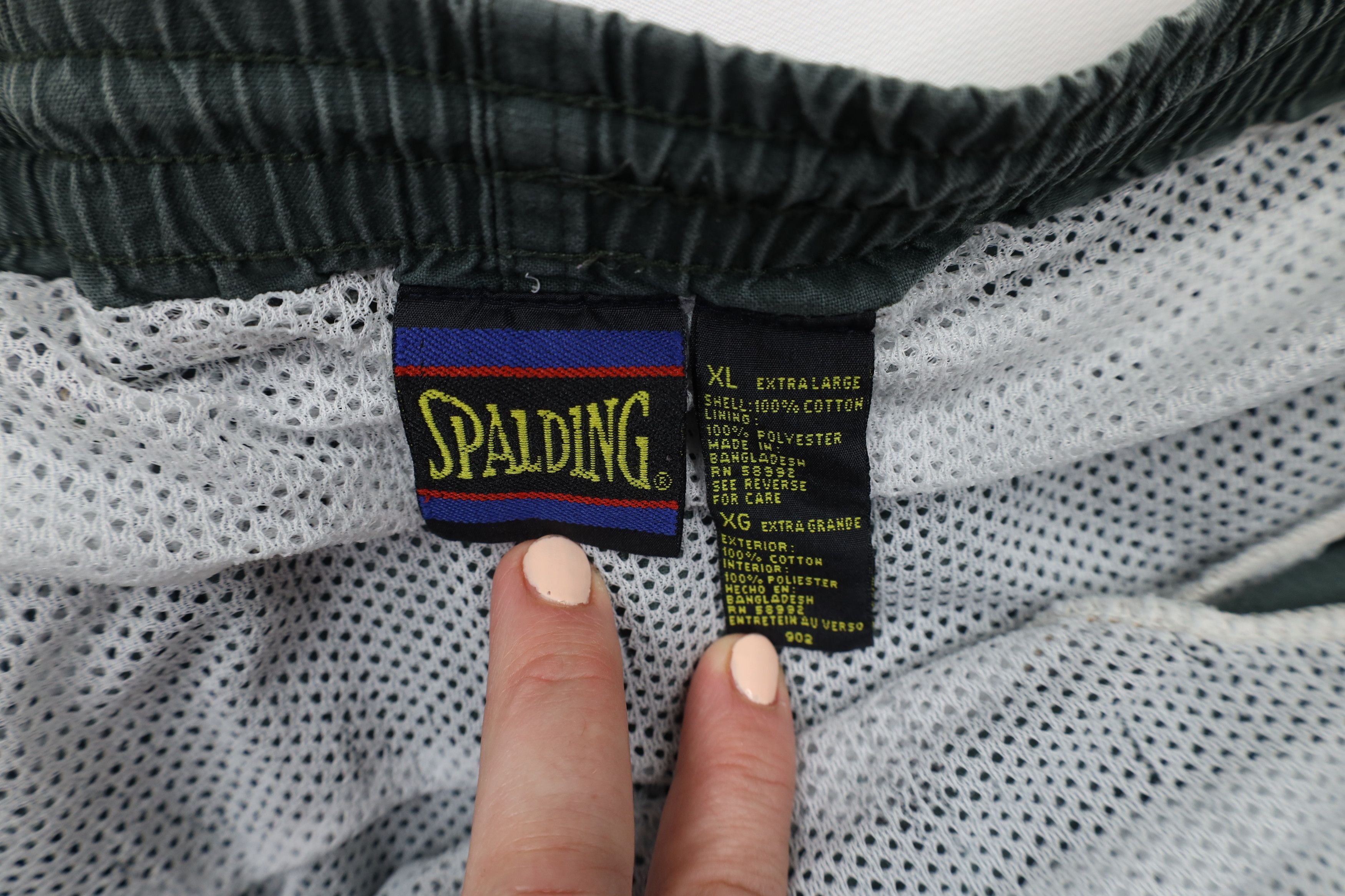 Spalding × Vintage Vintage 90s Spalding Lined Above Knee Shorts Green Cotton Size US 36 / EU 52 - 9 Thumbnail