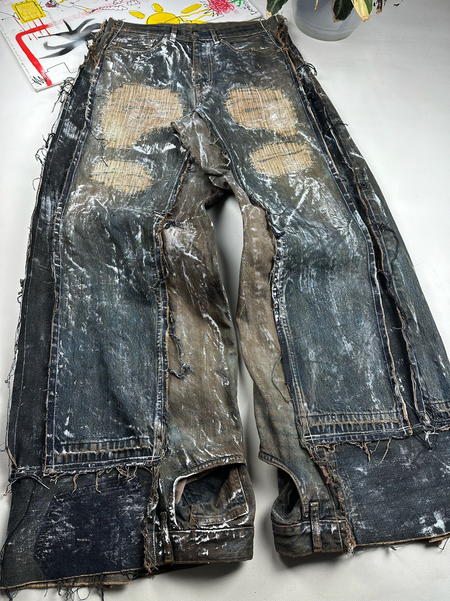 Levi's Vintage Levis Undercover kapital Style Jeans baggy patchwork Size US 34 / EU 50 - 11 Thumbnail