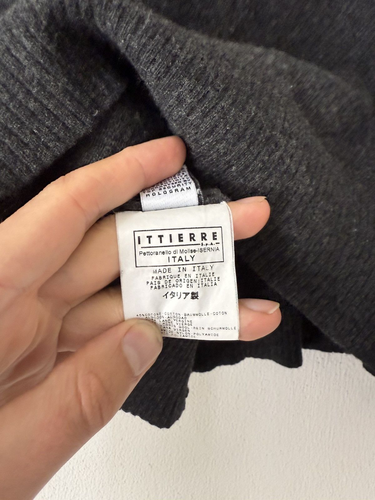 Dolce & Gabbana D&G Charcoal Wool Sweater with Tactical Strap Detail Size US M / EU 48-50 / 2 - 8 Thumbnail