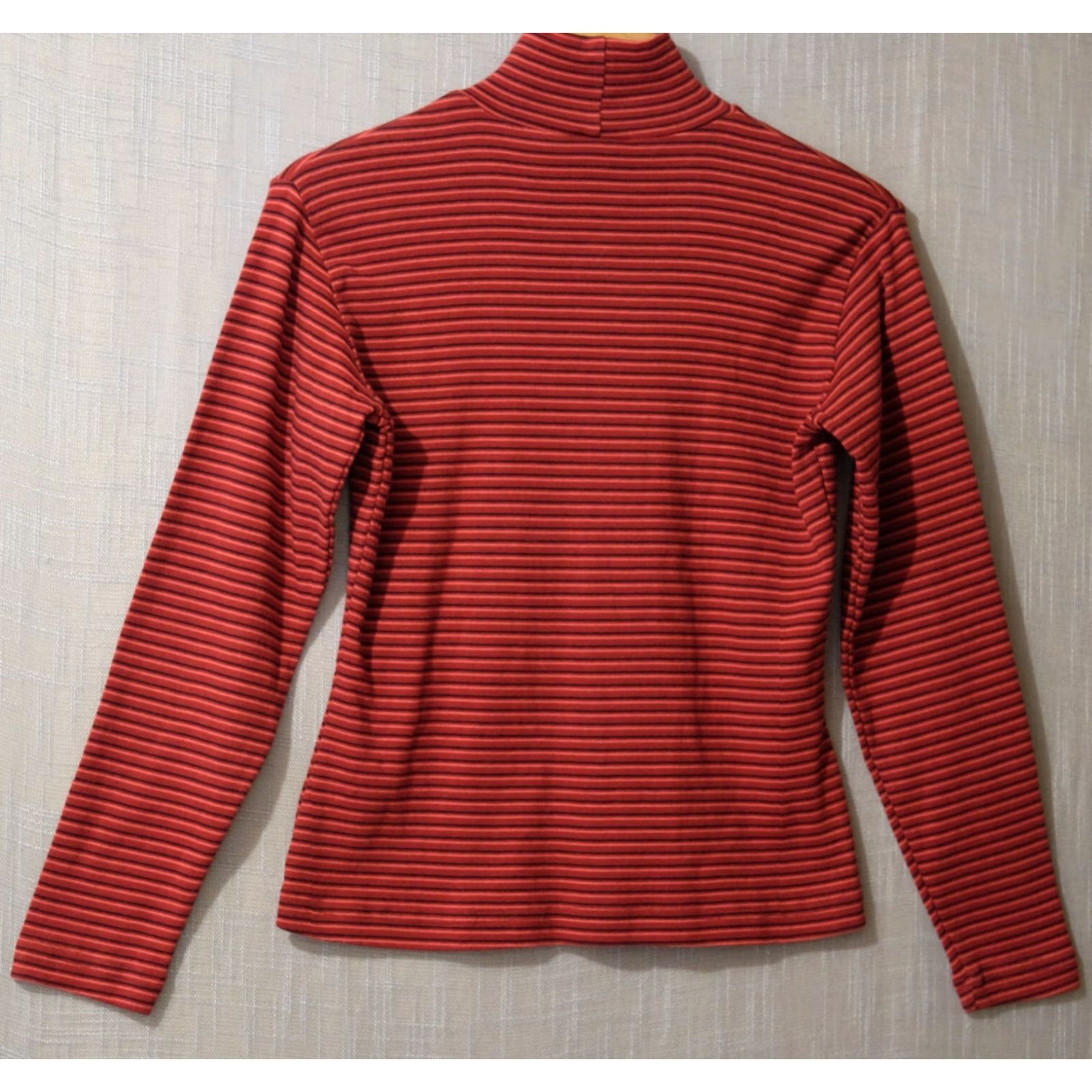 Vintage VINTAGE Columbia Shirt Mock Neck Stripe Red/Black/Pink Women's M #H81-4 Size M / US 6-8 / IT 42-44 - 5 Thumbnail