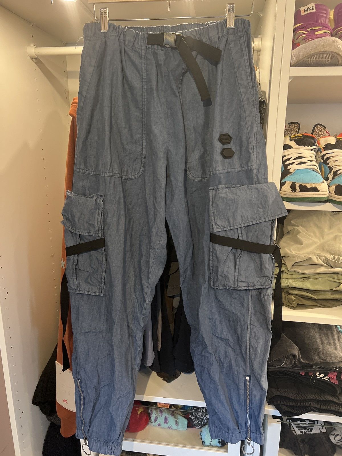 image of Off White Off-White Parachute Cargo Pants in Blue, Men's (Size 36)