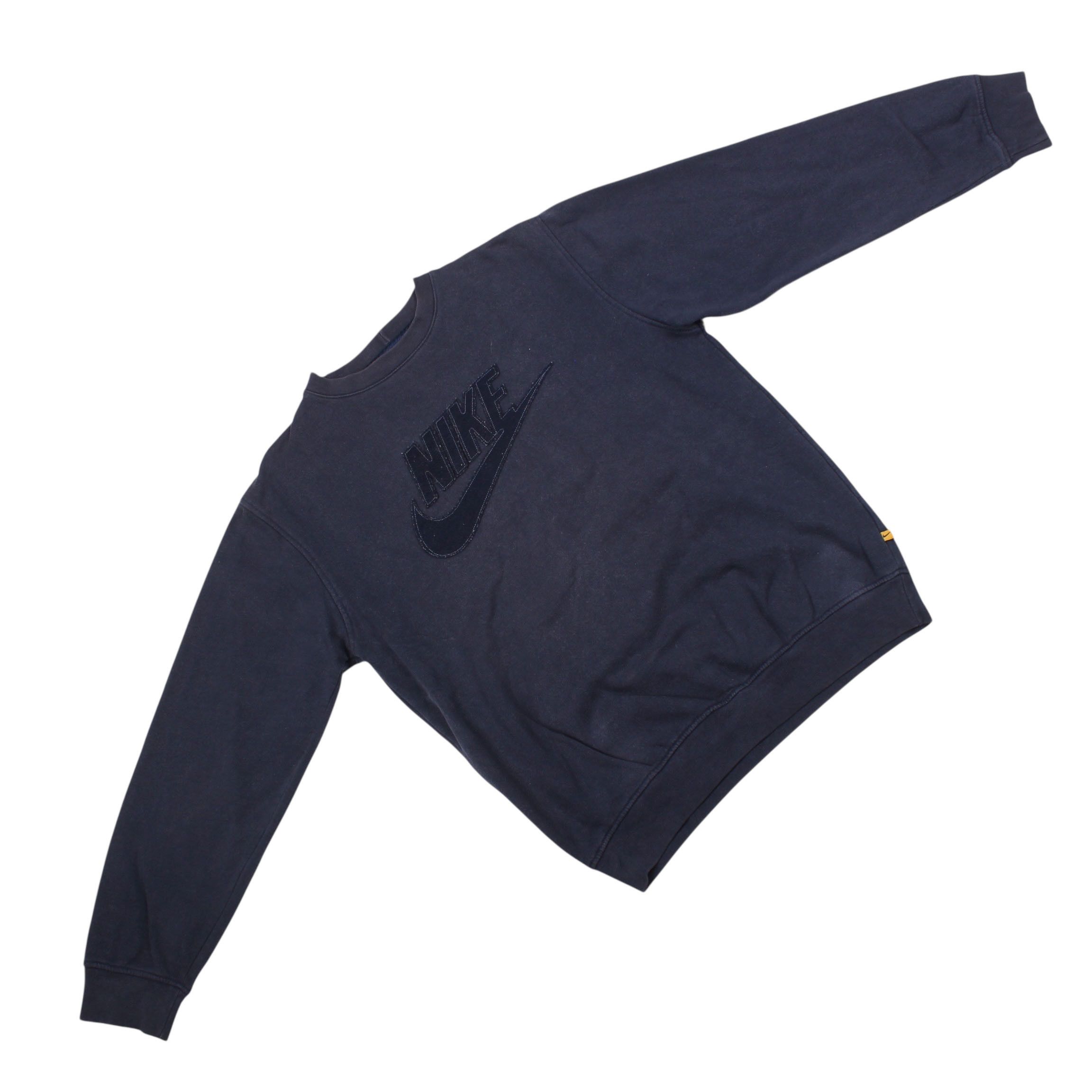 Nike Nike Big Swoosh Sweatshirt Black Crewneck 90s Y2K Size US M / EU 48-50 / 2 - 5 Thumbnail