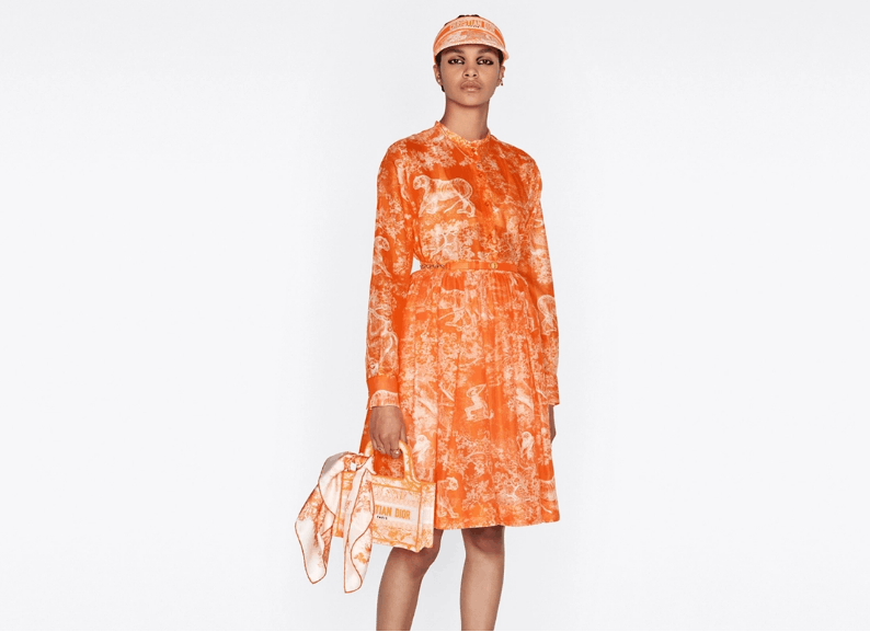 Dior o1w1db10525 241J90 Flared Skirt in Fluorescent Orange Size 25" / US 0 / IT 36 - 7 Thumbnail