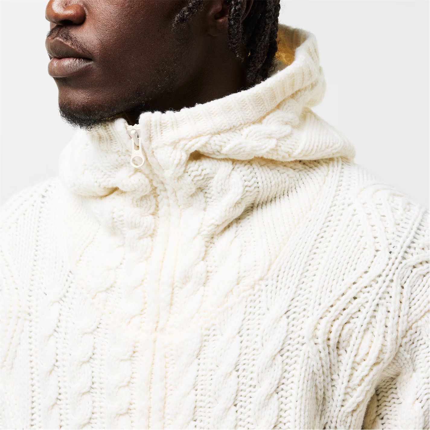 C.P. Company o1g2r1mq0426 Hooded Cardigan in Ivory Size US XL / EU 56 / 4 - 4 Thumbnail