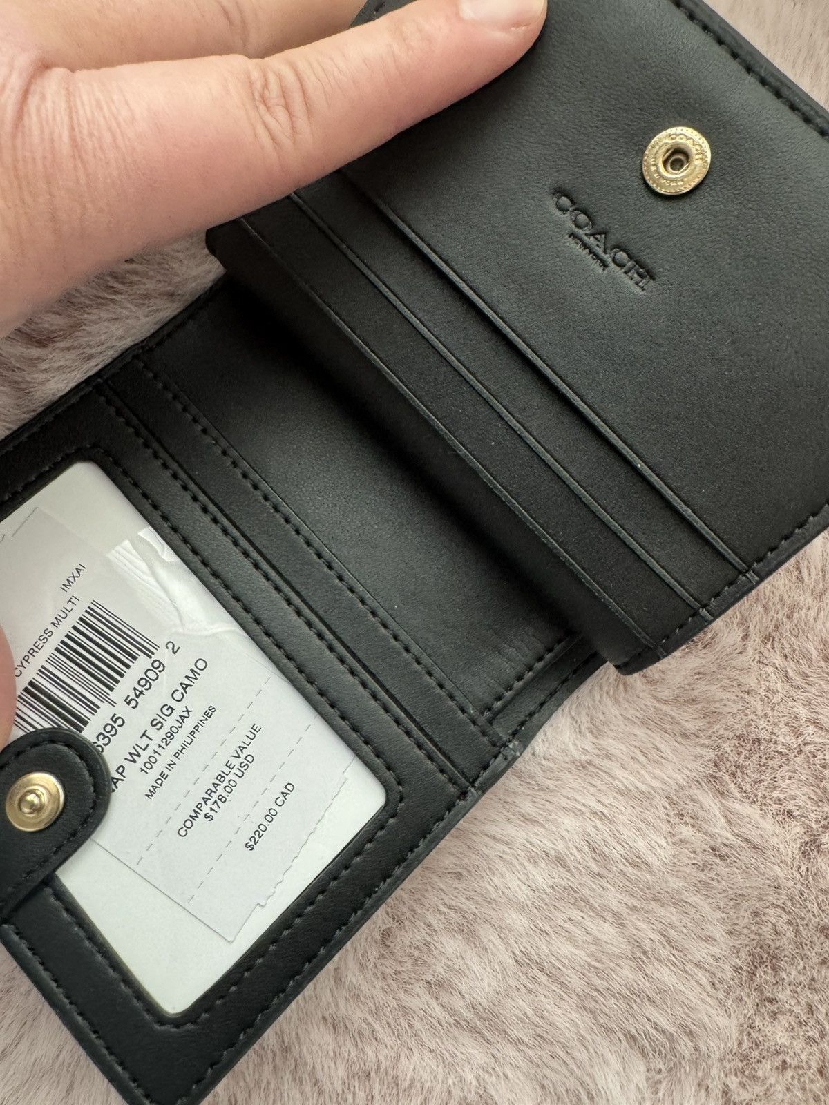 Coach Coach Snap Wallet In Signature Camo Print Size ONE SIZE - 3 Thumbnail