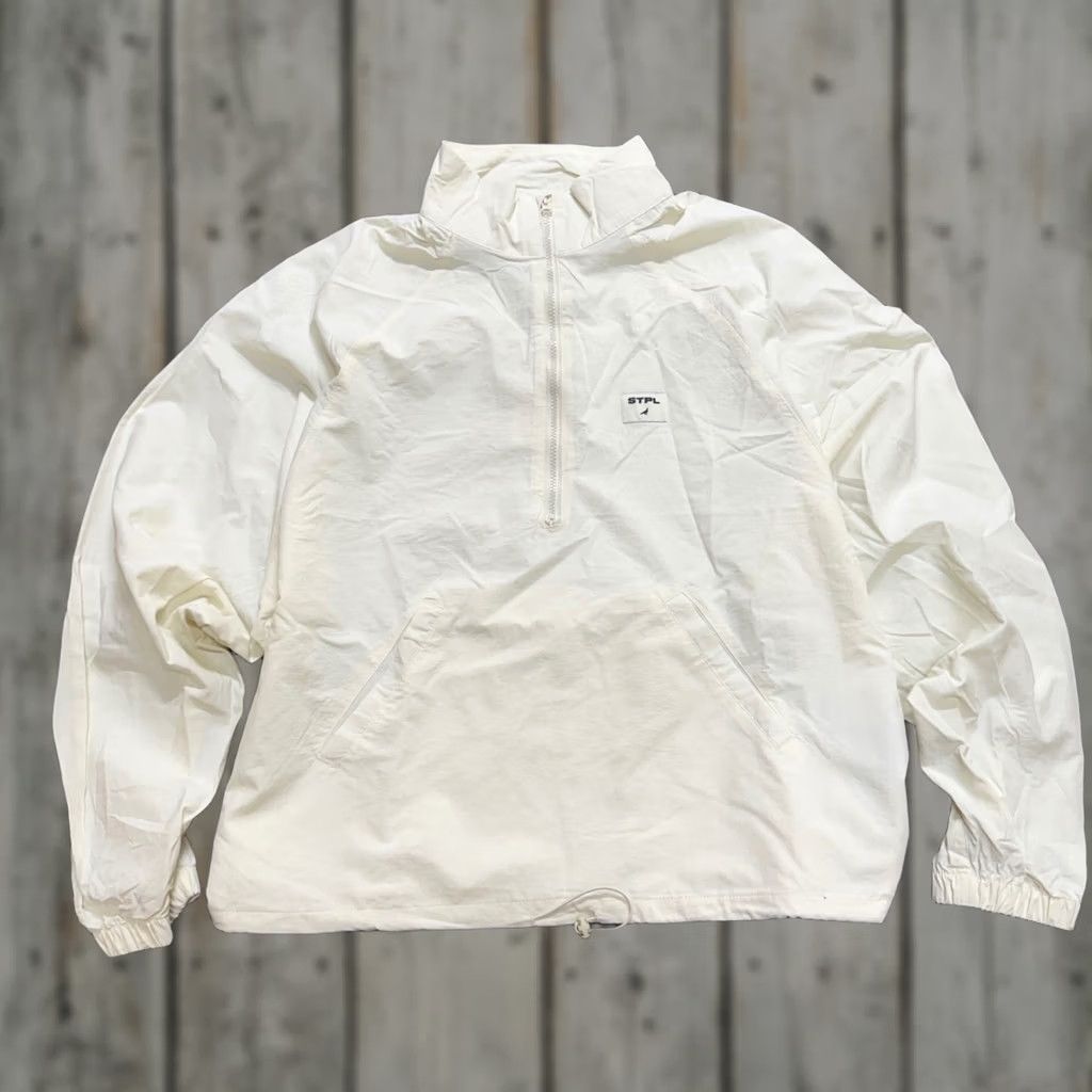 J Brand Staple Windbreaker Jacket Mens L Cream-Colored Nylon Lightweight 100% Nylon White Regular Size US L / EU 52-54 / 3 - 1 Thumbnail