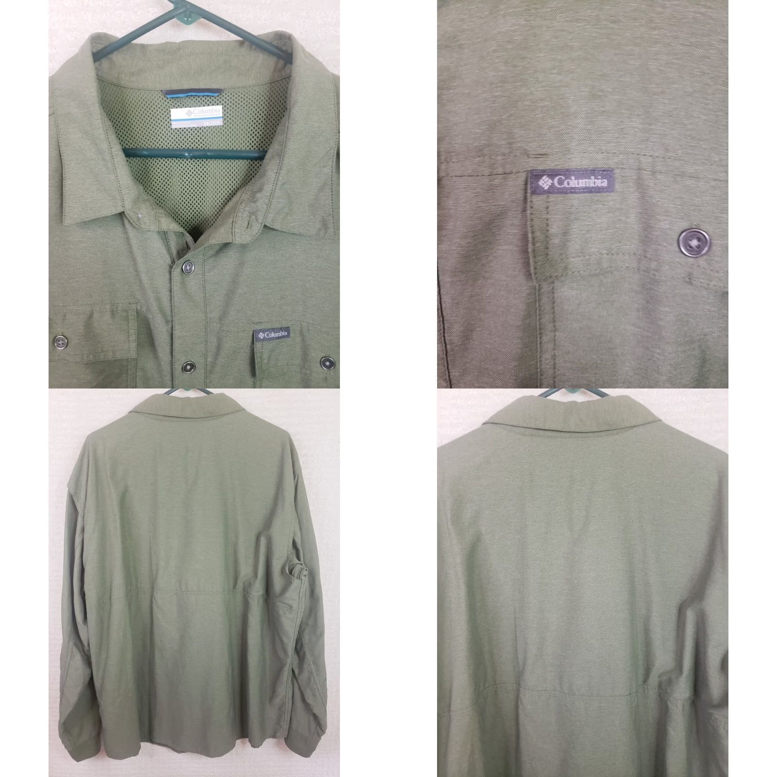 Vintage Columbia PFG OMNISHADE Men's 2XL Green Long Sleeve Vented Fishing Shirt Size US XXL / EU 58 / 5 - 8 Thumbnail