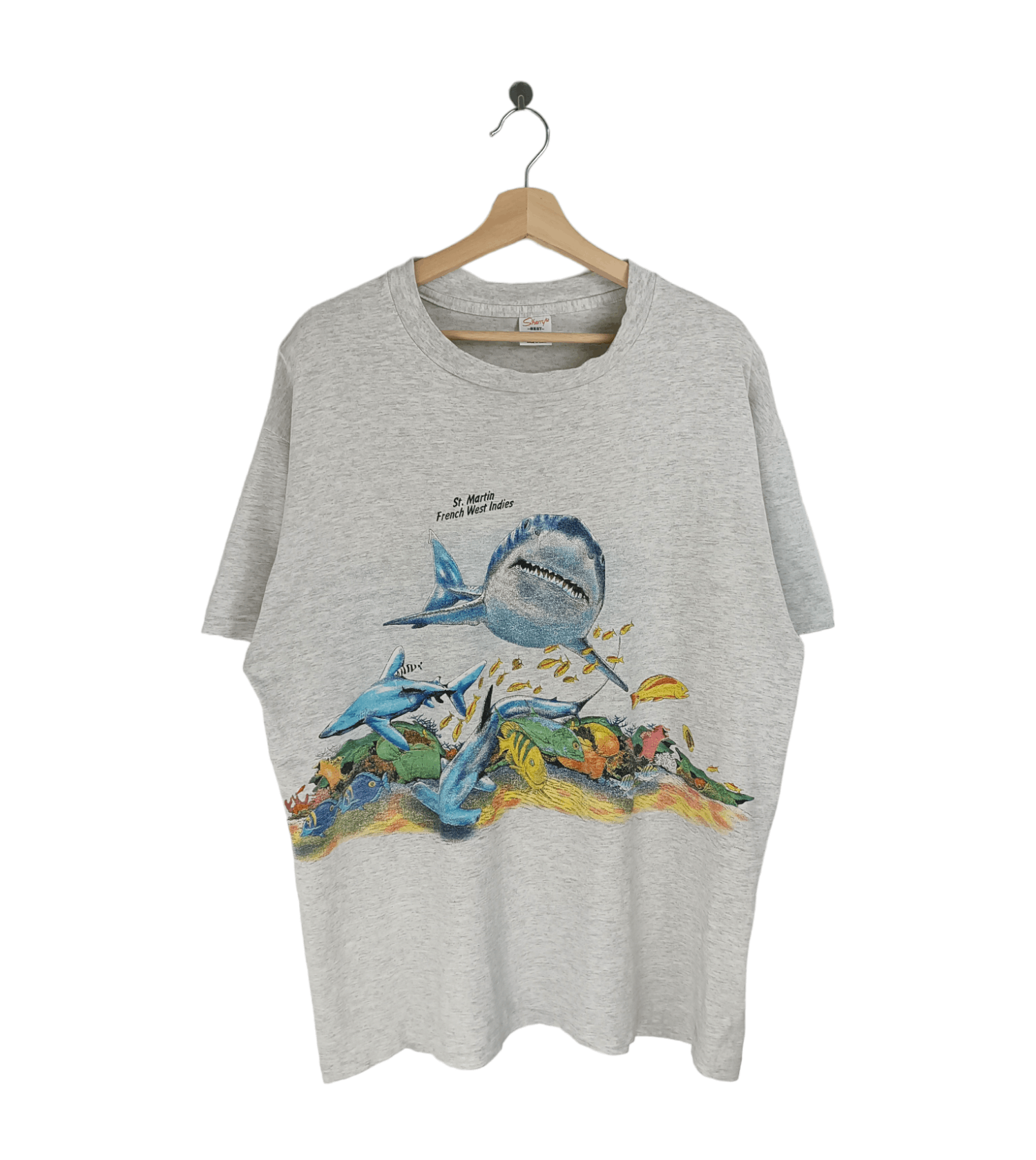 Habitat VINTAGE 90'S ST.MARTIN WEST INDIES SHARK MARINE LIFE Size US XL / EU 56 / 4 - 1 Thumbnail