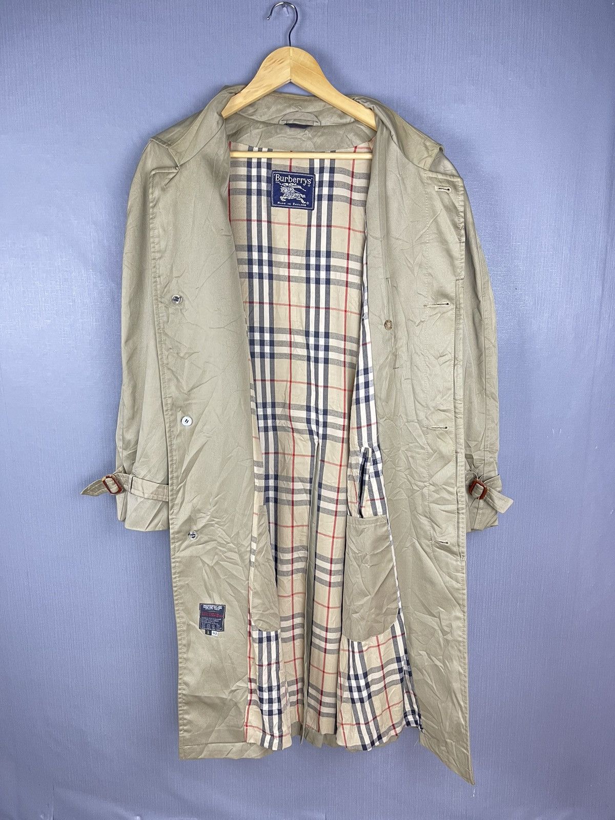 Vintage BURBERRY POLAND Nova Check Trench Coat Casual
