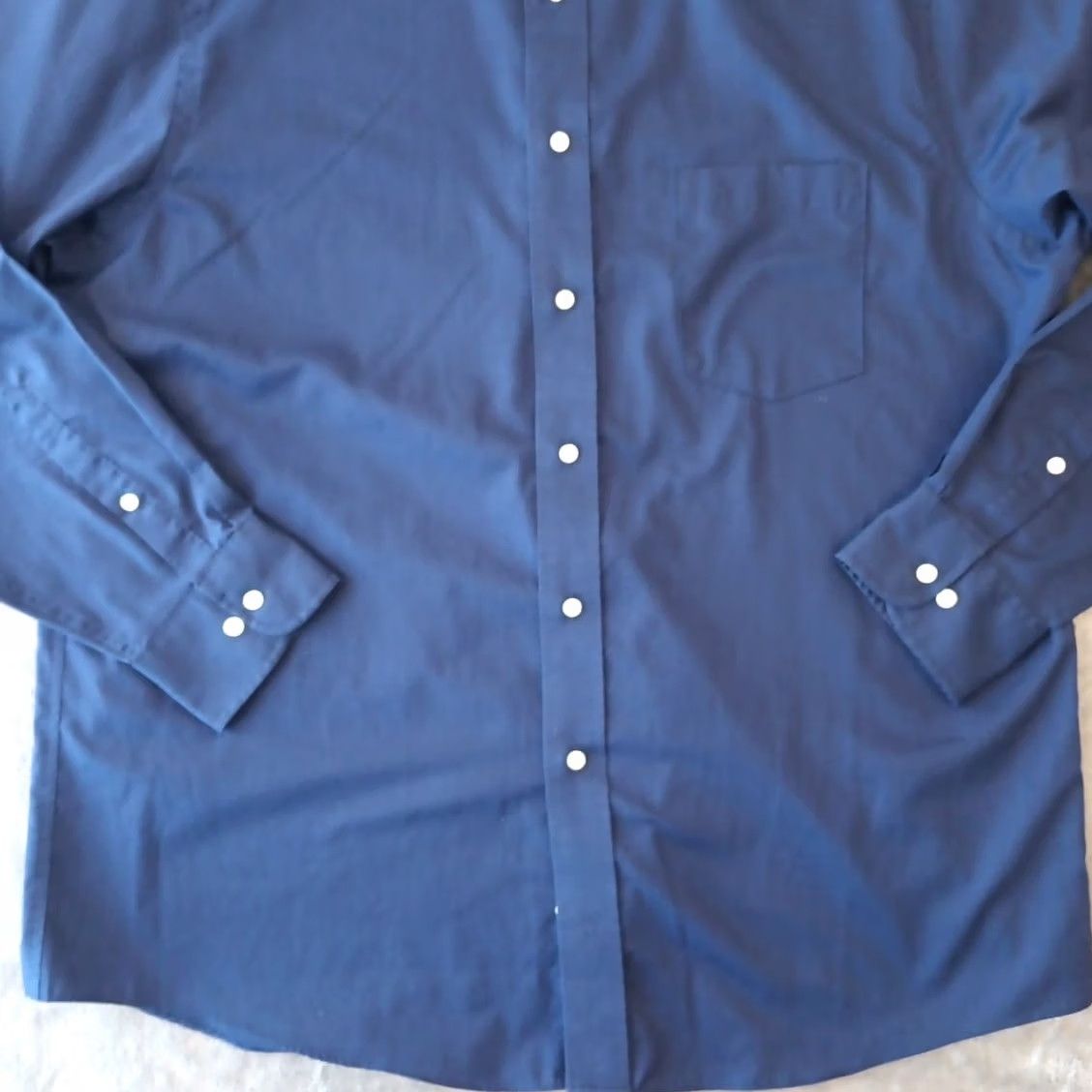 Chaps Chaps Shirt Mens 17.5 Blue Long Sleeve Button Up Cotton Blend Regular Fit Dress Shirt Mens Regular Blue 17.5 Neck Size 17.5 Size US XXL / EU 58 / 5 - 4 Thumbnail