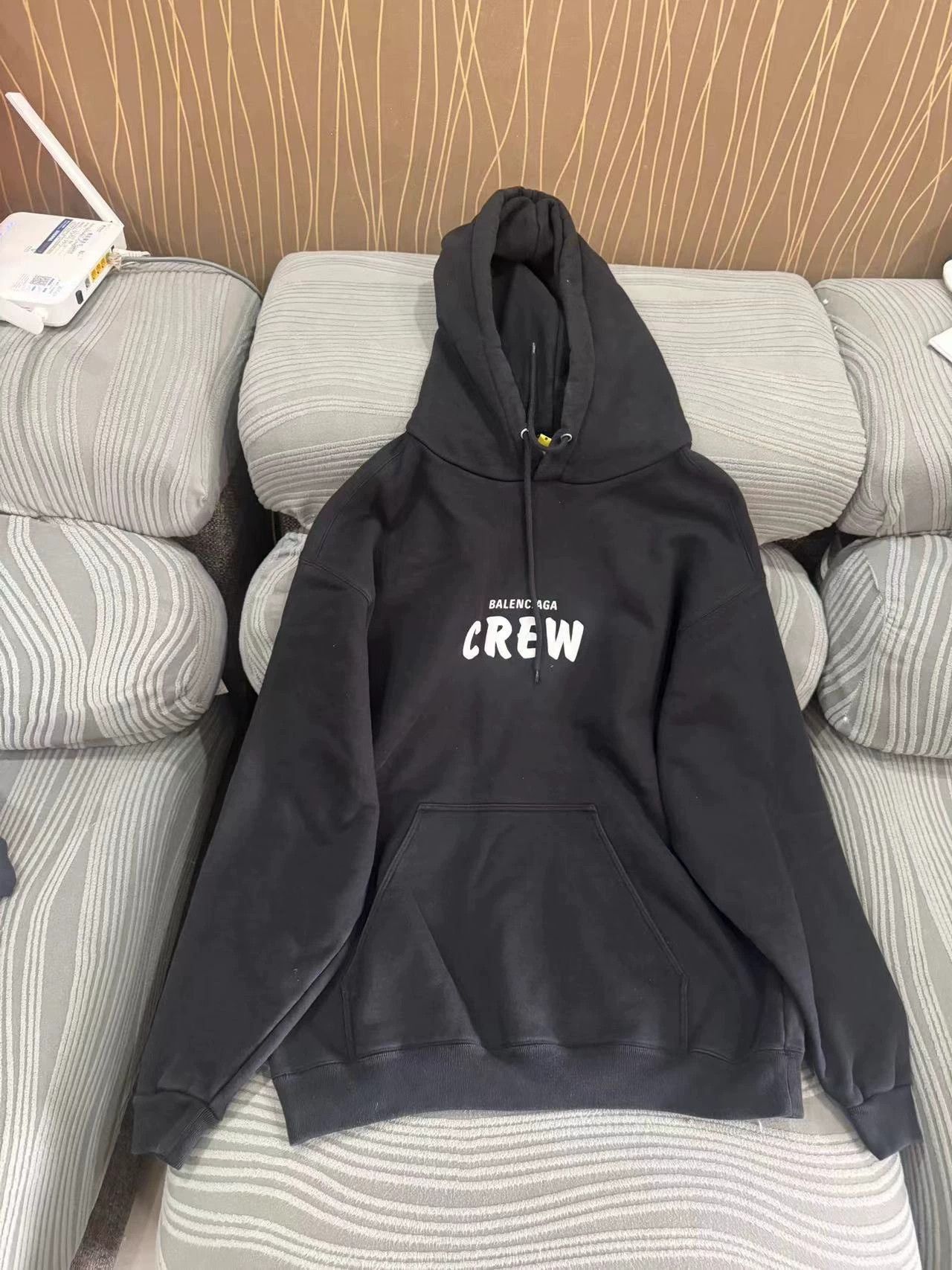 Balenciaga Black Crew Graphic Hoodie Size US M / EU 48-50 / 2 - 1 Thumbnail