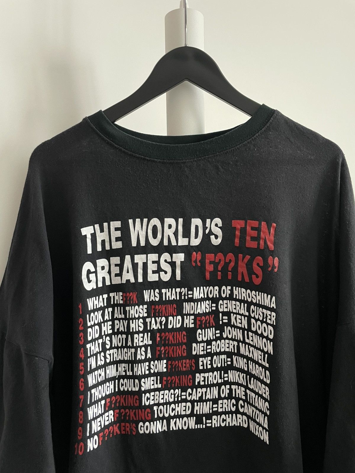 Vintage Vintage 90’s The World’s Ten Greatest “F??KS” T-Shirt Crazy Size US XXL / EU 58 / 5 - 1 Thumbnail