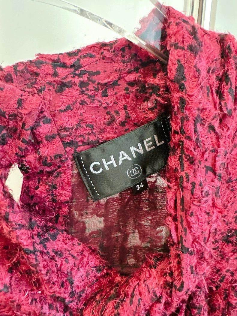Chanel Chanel 22A high-end handicraft workshop red coat Size XXS / US 00 / IT 34 - 4 Thumbnail