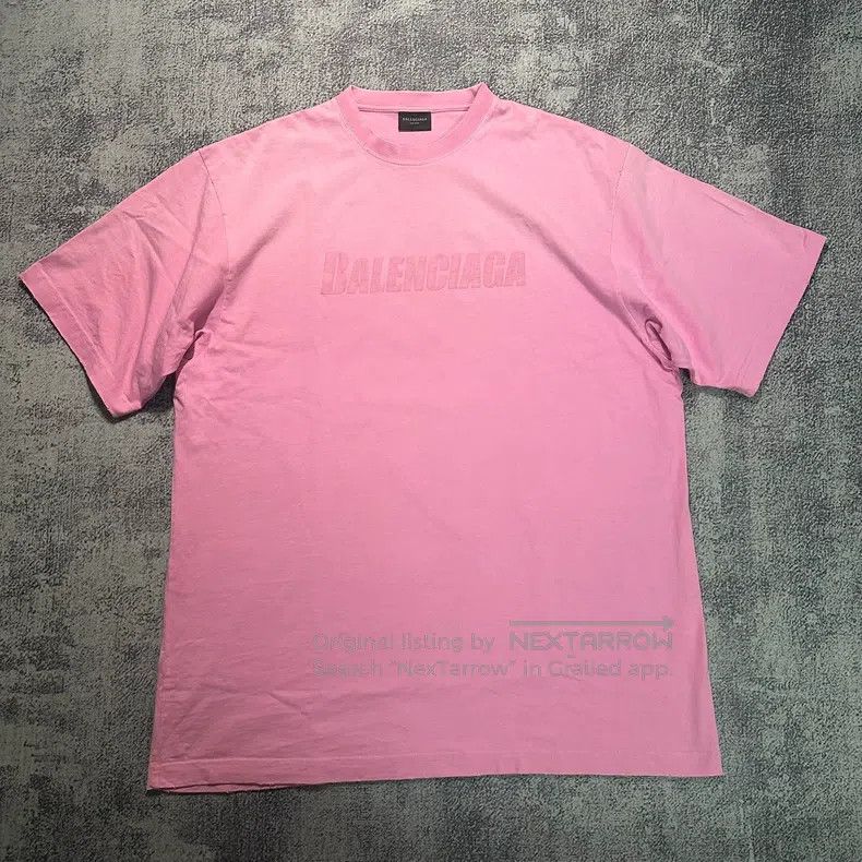 Balenciaga Aged Destruction Pink Short-sleeve Printed T-Sh